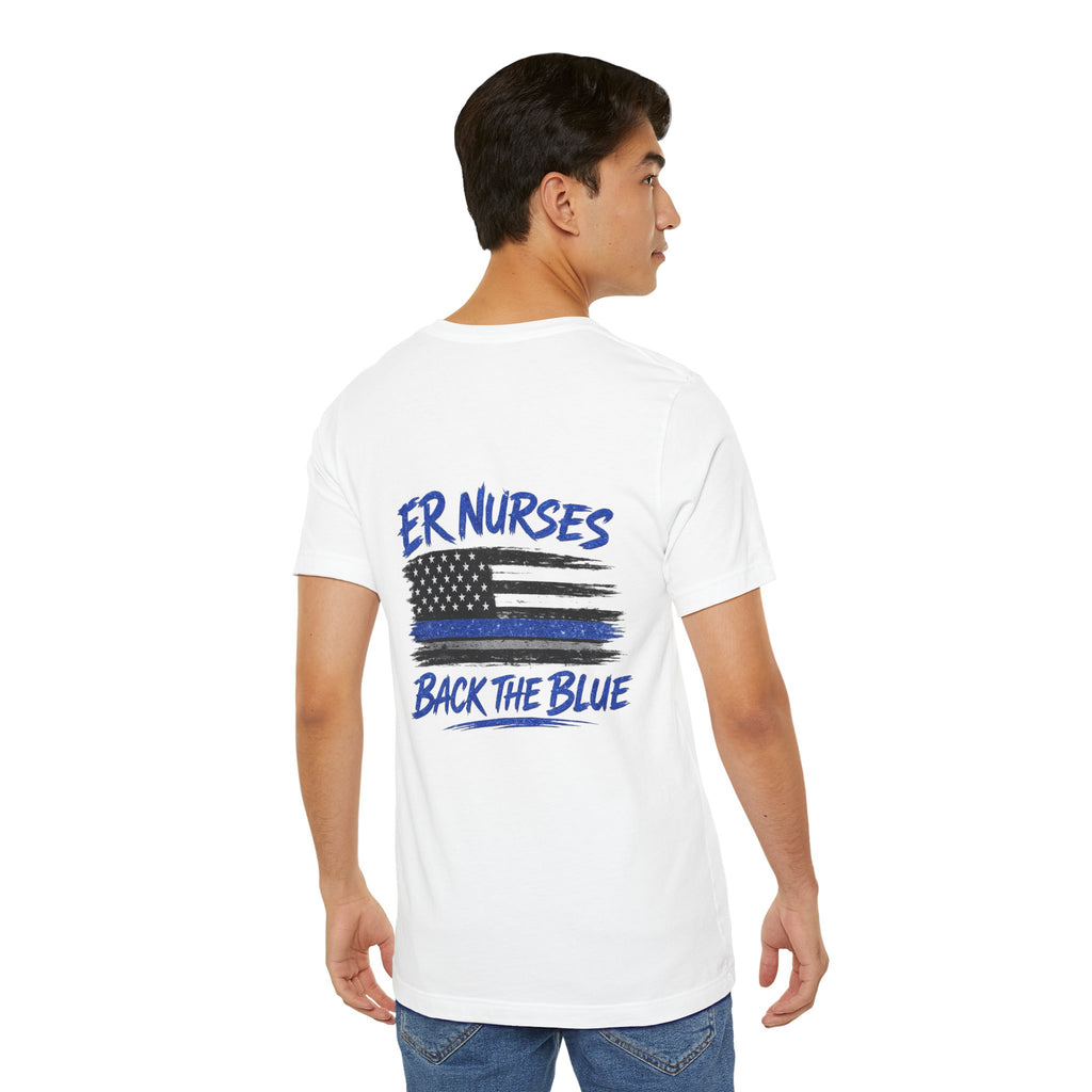 ER Nurses Back The Blue T-Shirt — Support Law Enforcement Flag Tee