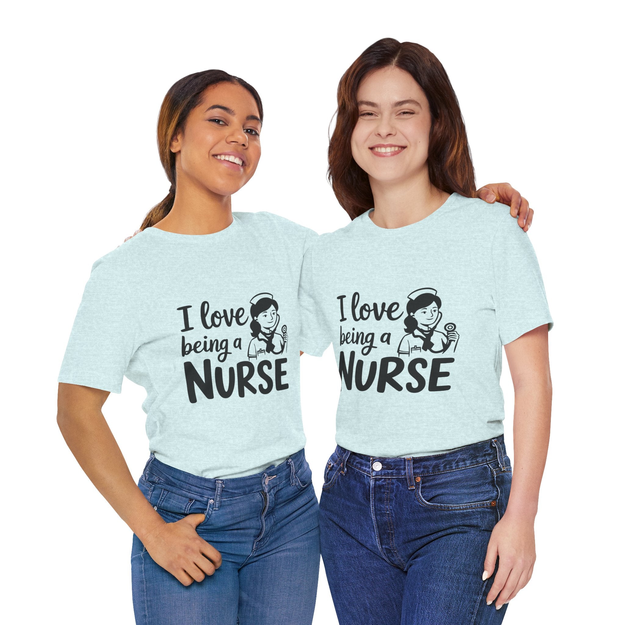 "I Love Being a Nurse" Cute Retro Nurse Graphic Tee