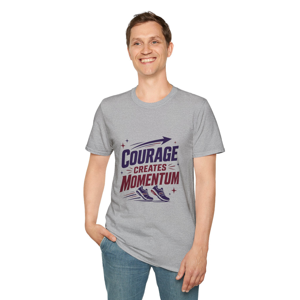 "Courage Creates Momentum" Inspirational Graphic Tee