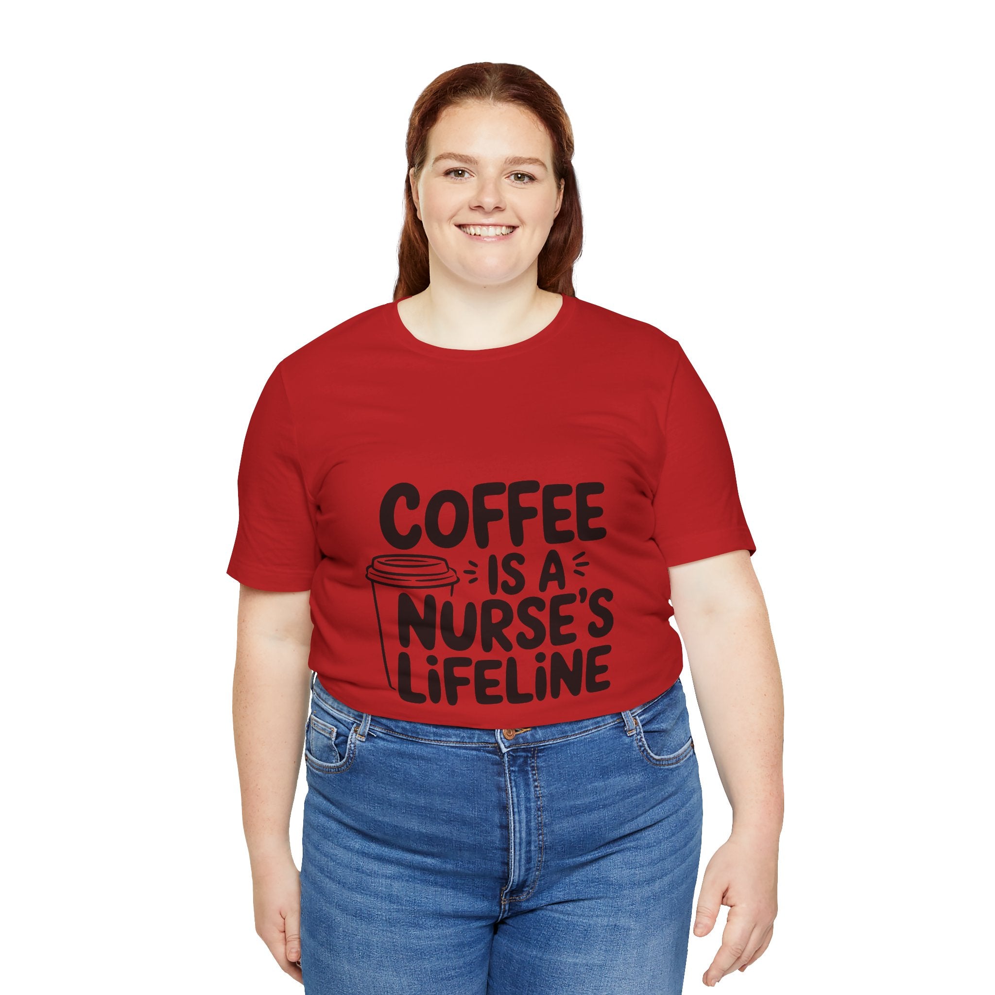"Coffee Is a Nurse's Lifeline" Short Sleeve Shirt