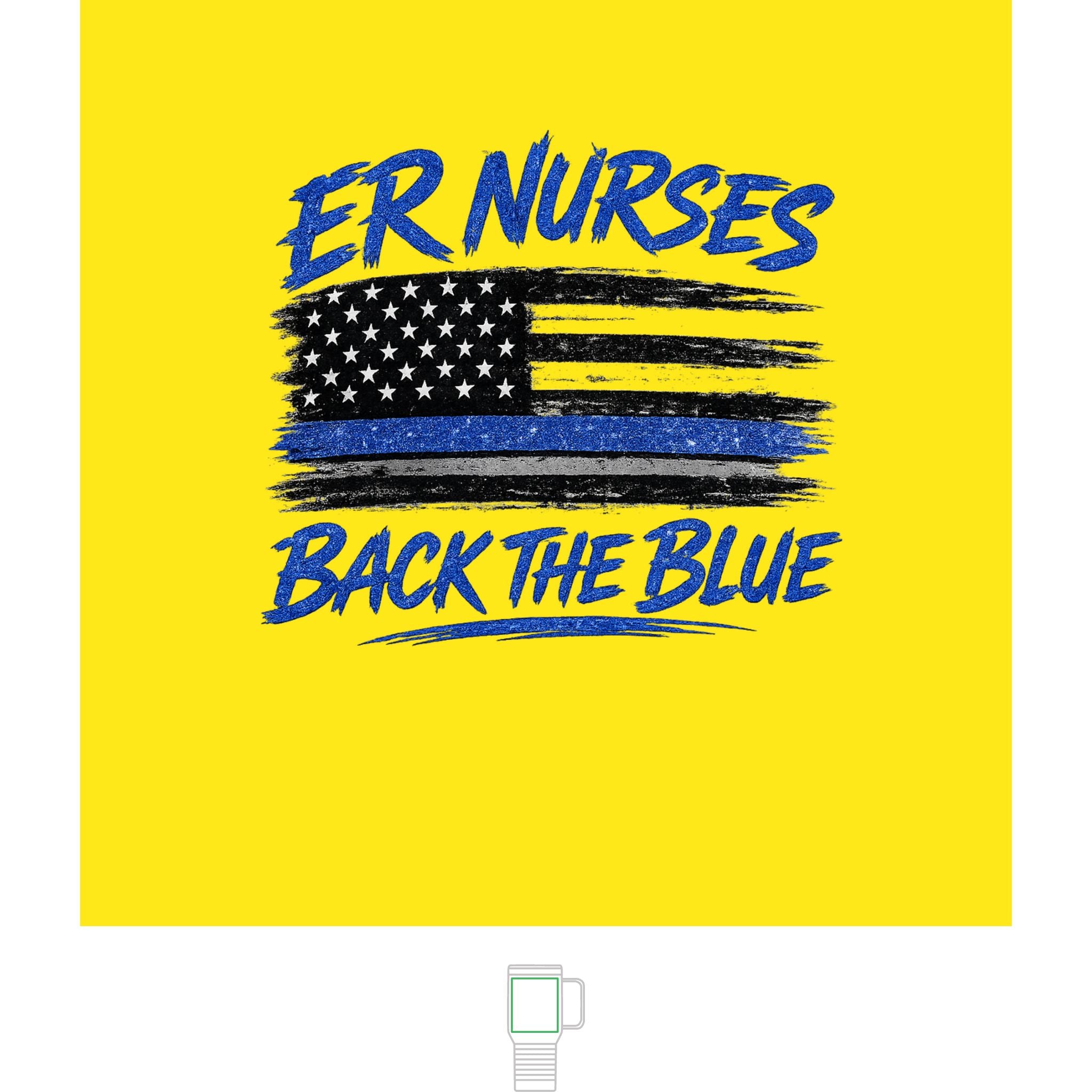 Travel Mug — "ER Nurses Back The Blue" 20oz Insulated Tumbler