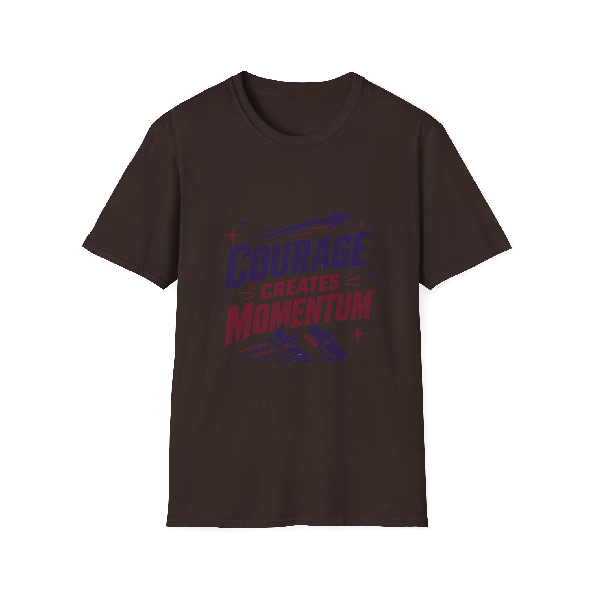 T-Shirt — "Courage Creates Momentum" Inspirational Graphic Tee