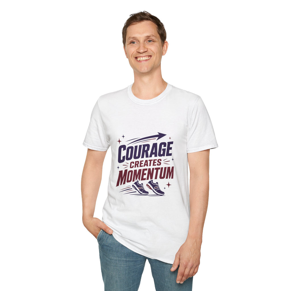 "Courage Creates Momentum" Inspirational Graphic Tee