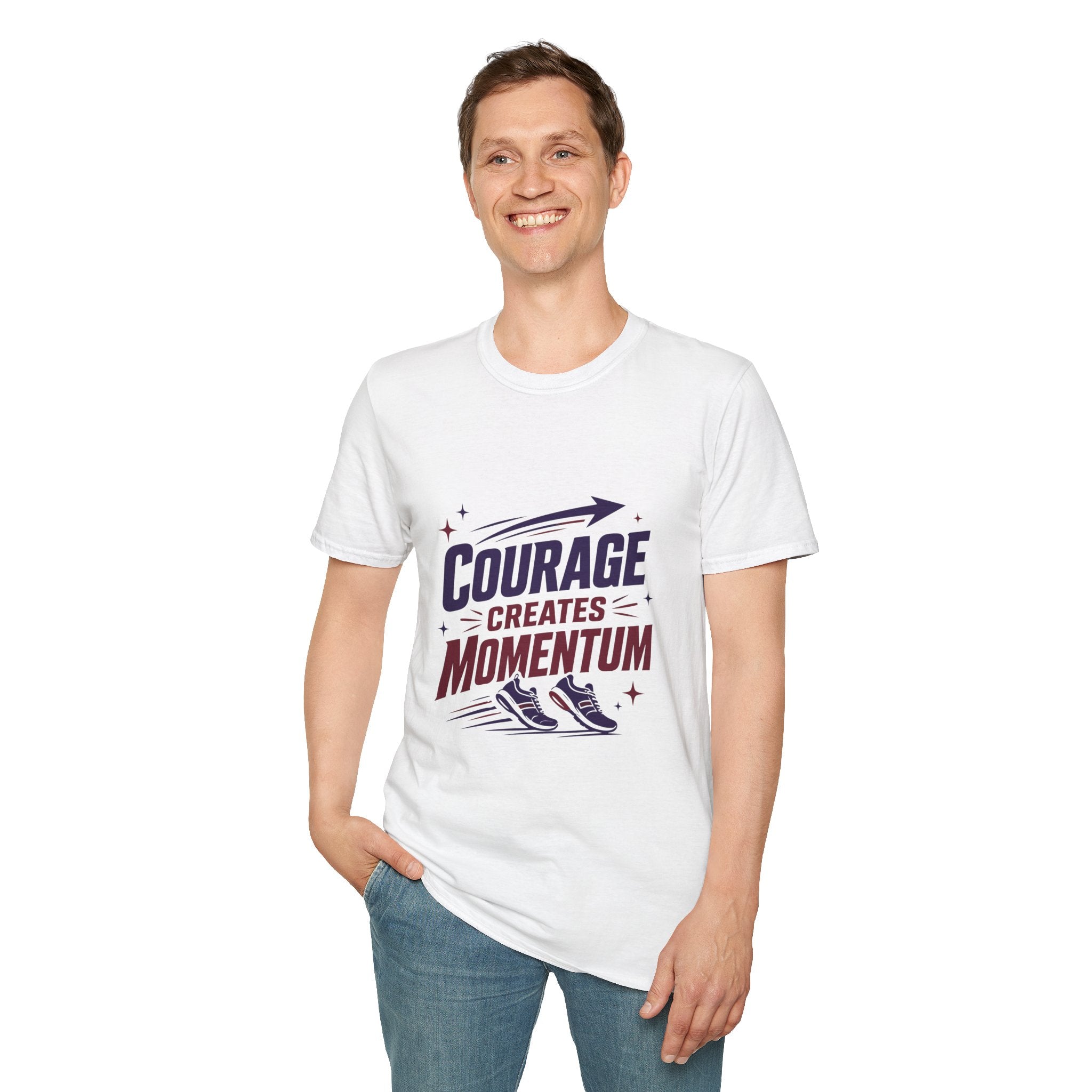 "Courage Creates Momentum" Inspirational Graphic Tee
