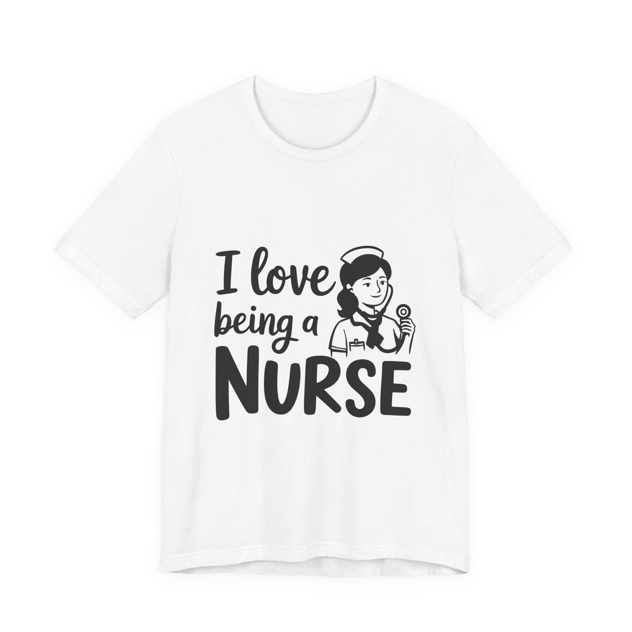 Nurse T-Shirt – "I Love Being a Nurse" Cute Retro Nurse Graphic Tee