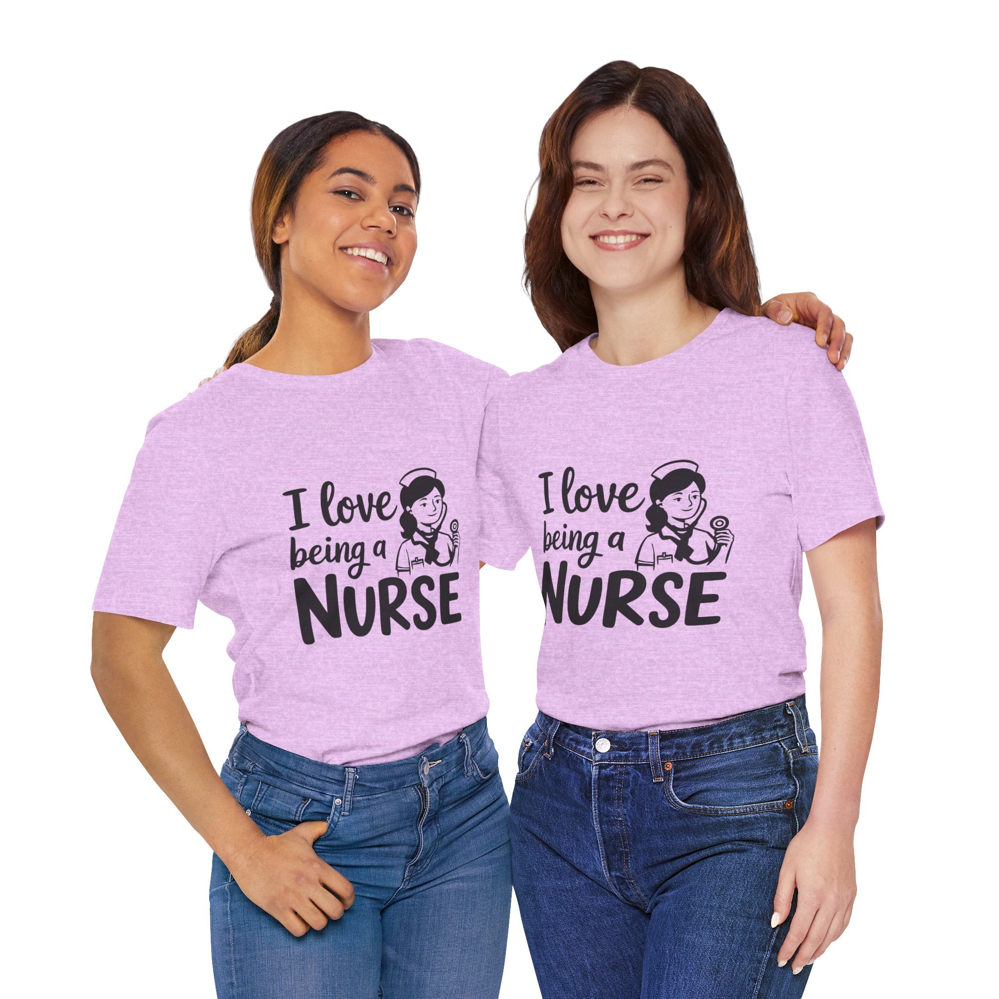 "I Love Being a Nurse" Cute Retro Nurse Graphic Tee