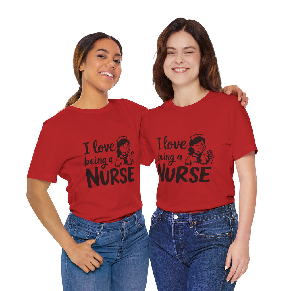 "I Love Being a Nurse" Cute Retro Nurse Graphic Tee