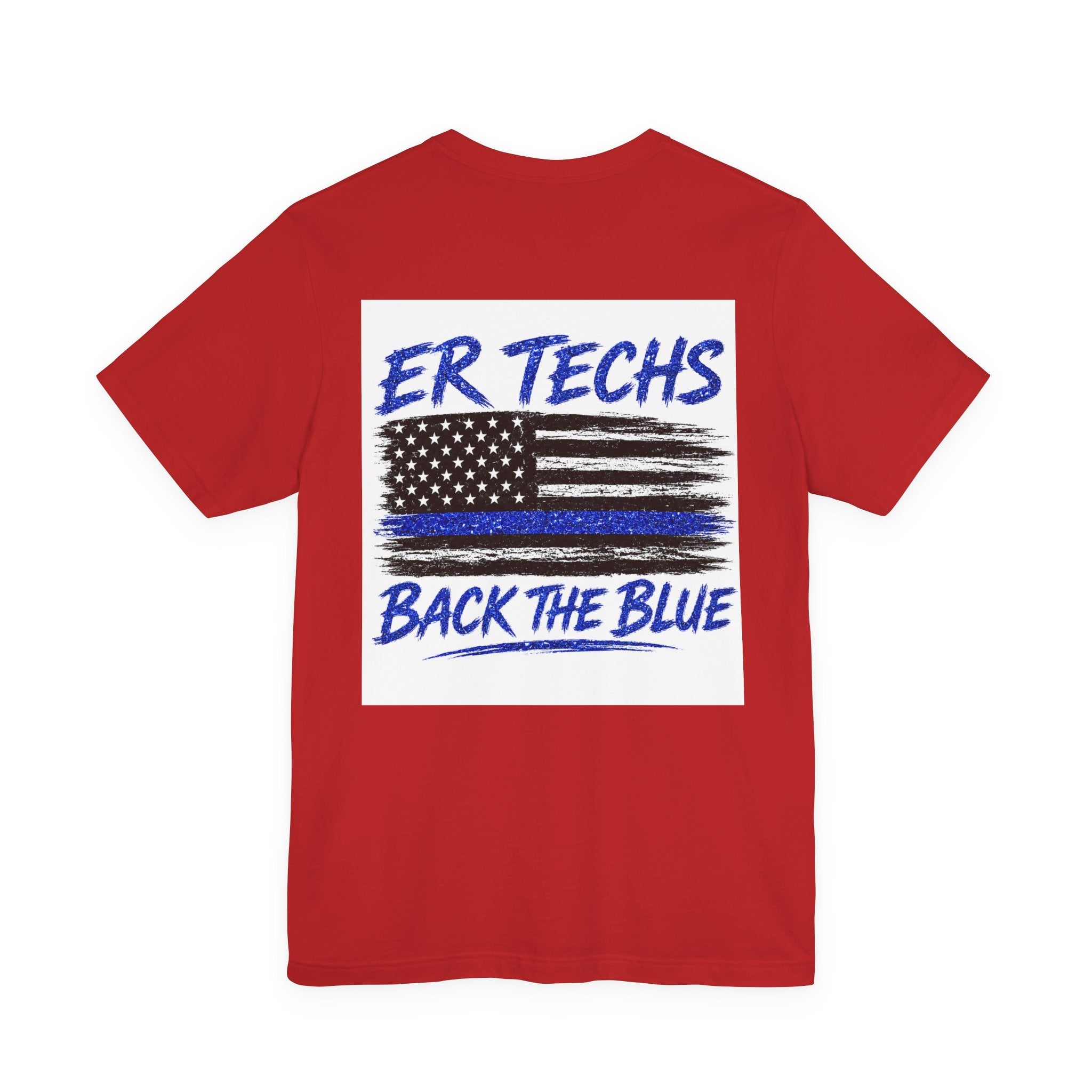 ER Techs 'Back The Blue' T-Shirt — Thin Blue Line American Flag Tee