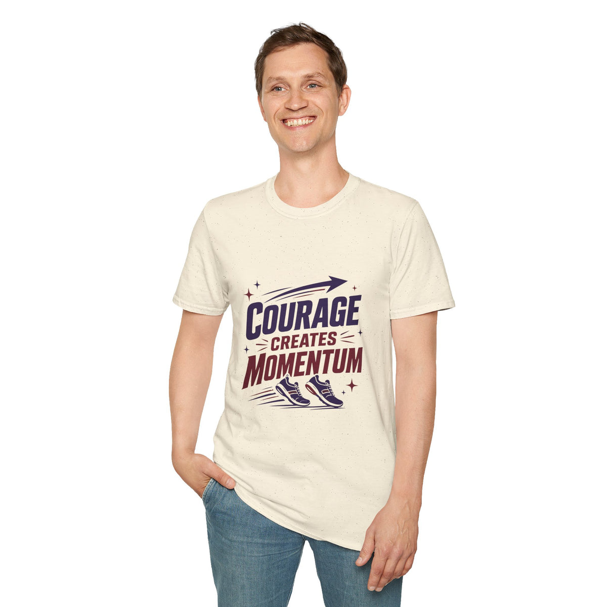 "Courage Creates Momentum" Inspirational Graphic Tee