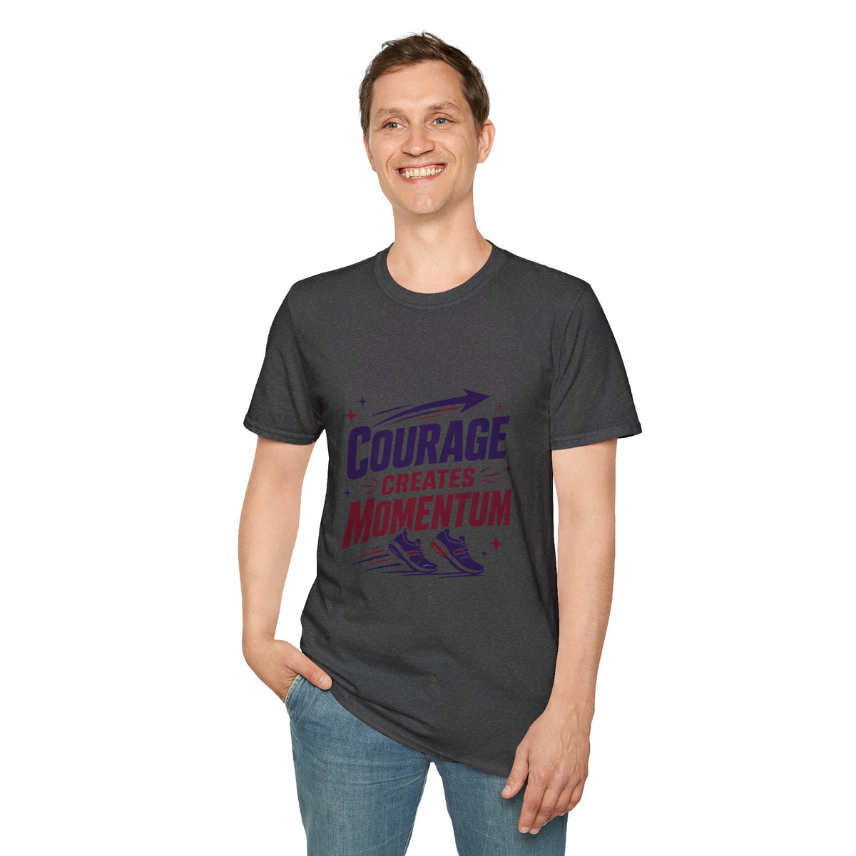 "Courage Creates Momentum" Inspirational Graphic Tee