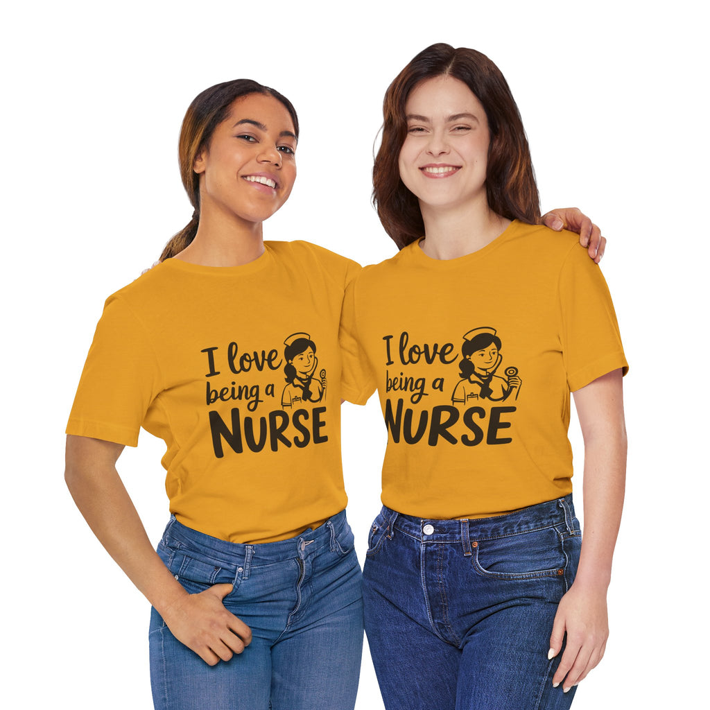 "I Love Being a Nurse" Cute Retro Nurse Graphic Tee
