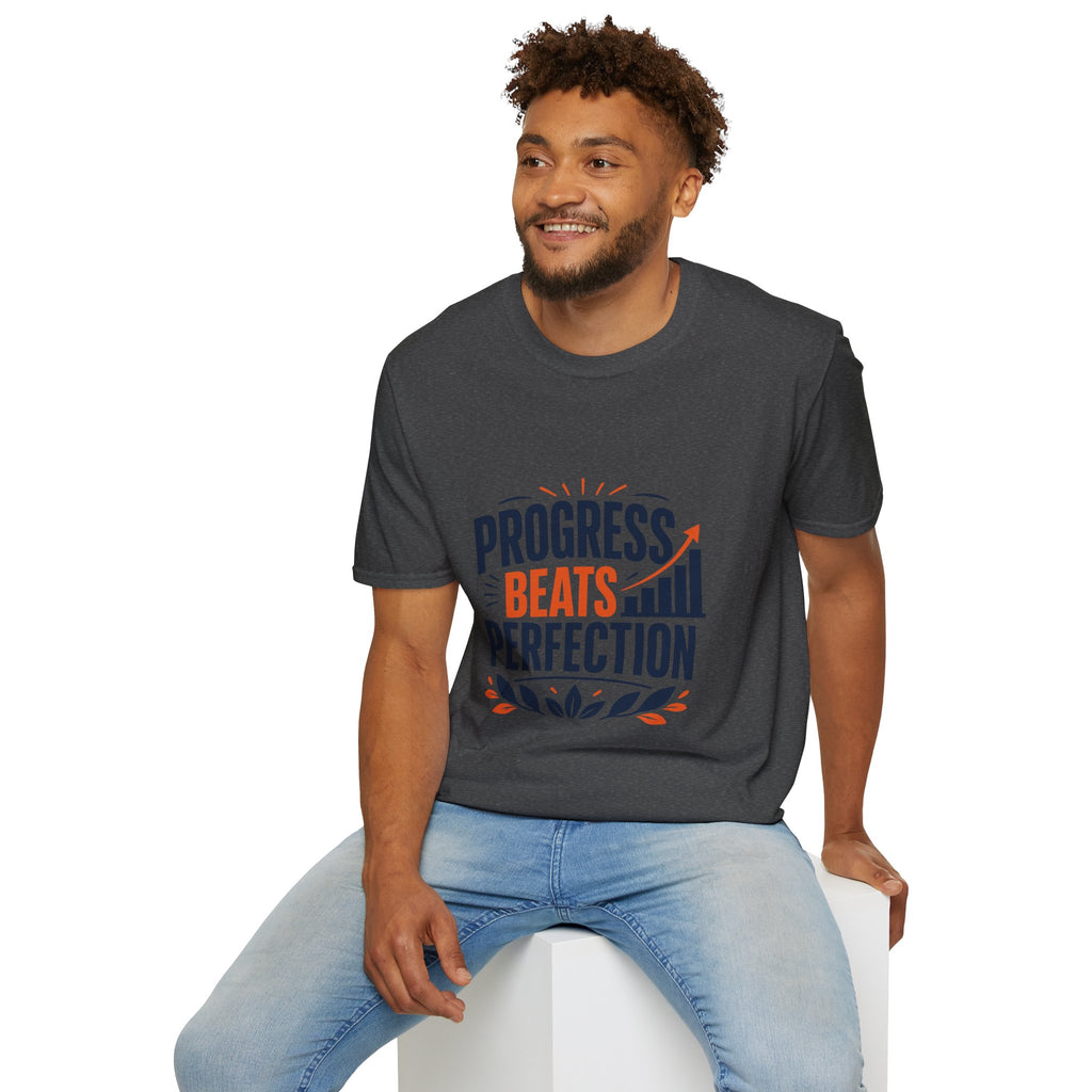 Progress Beats Perfection T-Shirt — Motivational Fitness & Growth Tee