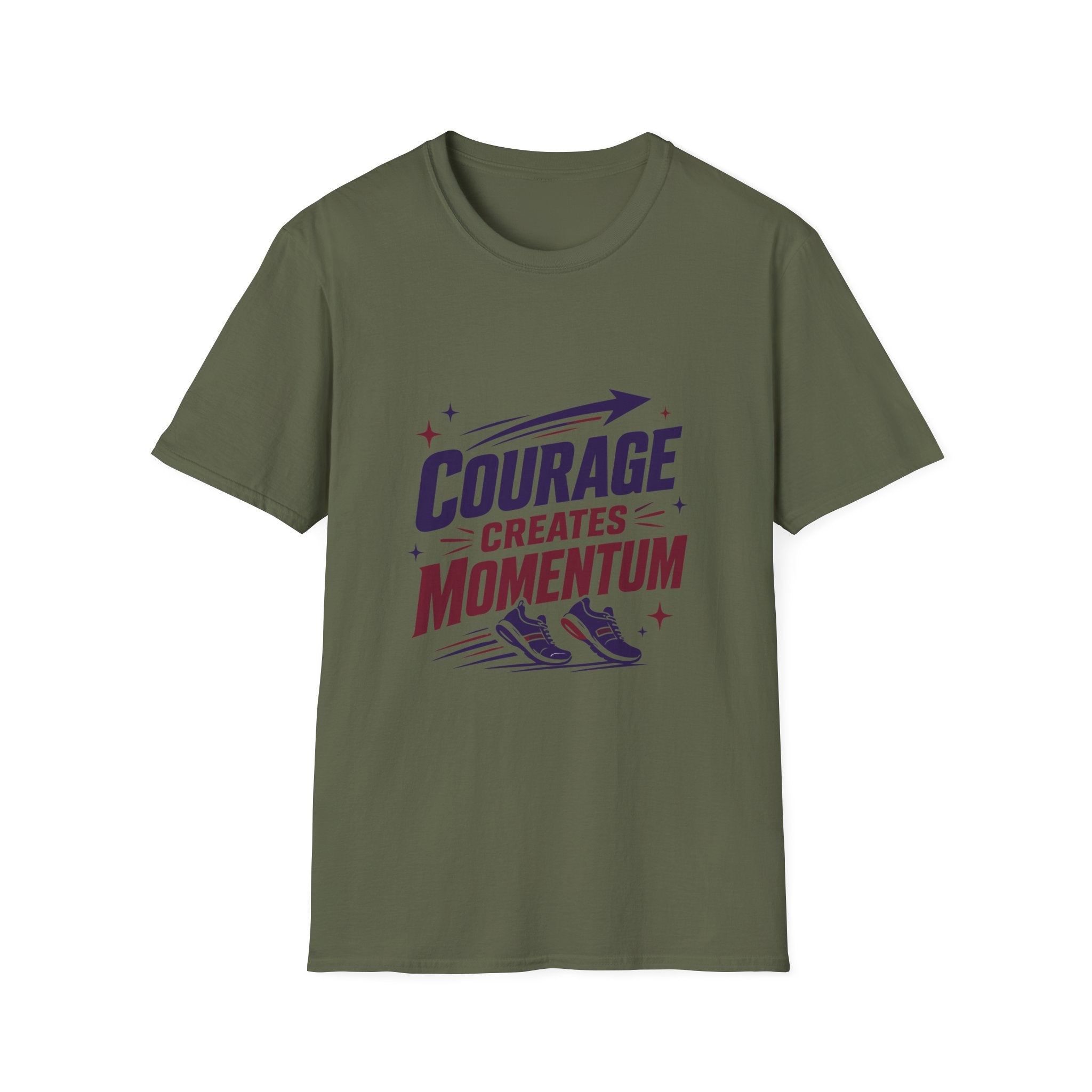 "Courage Creates Momentum" Inspirational Graphic Tee