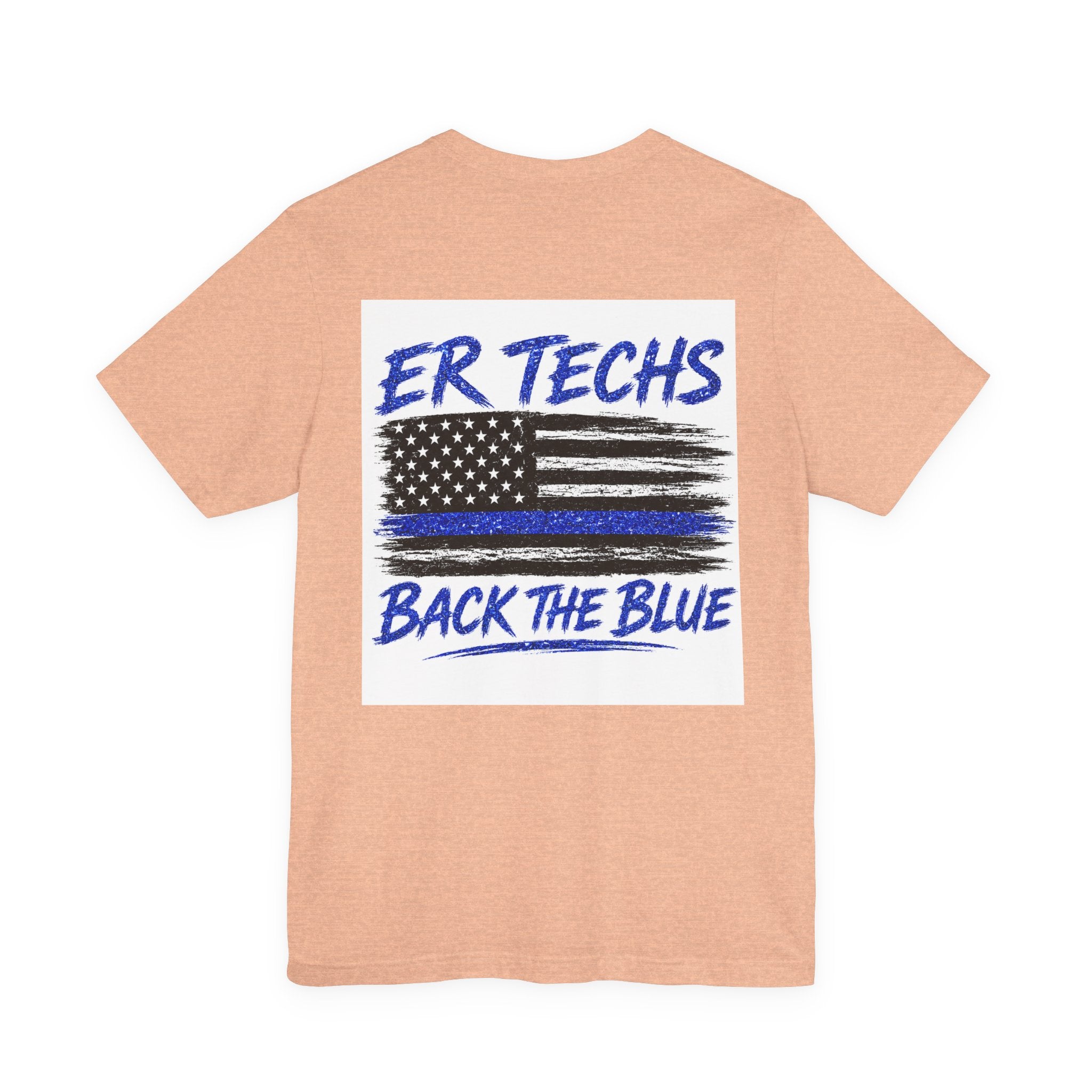 ER Techs 'Back The Blue' T-Shirt — Thin Blue Line American Flag Tee