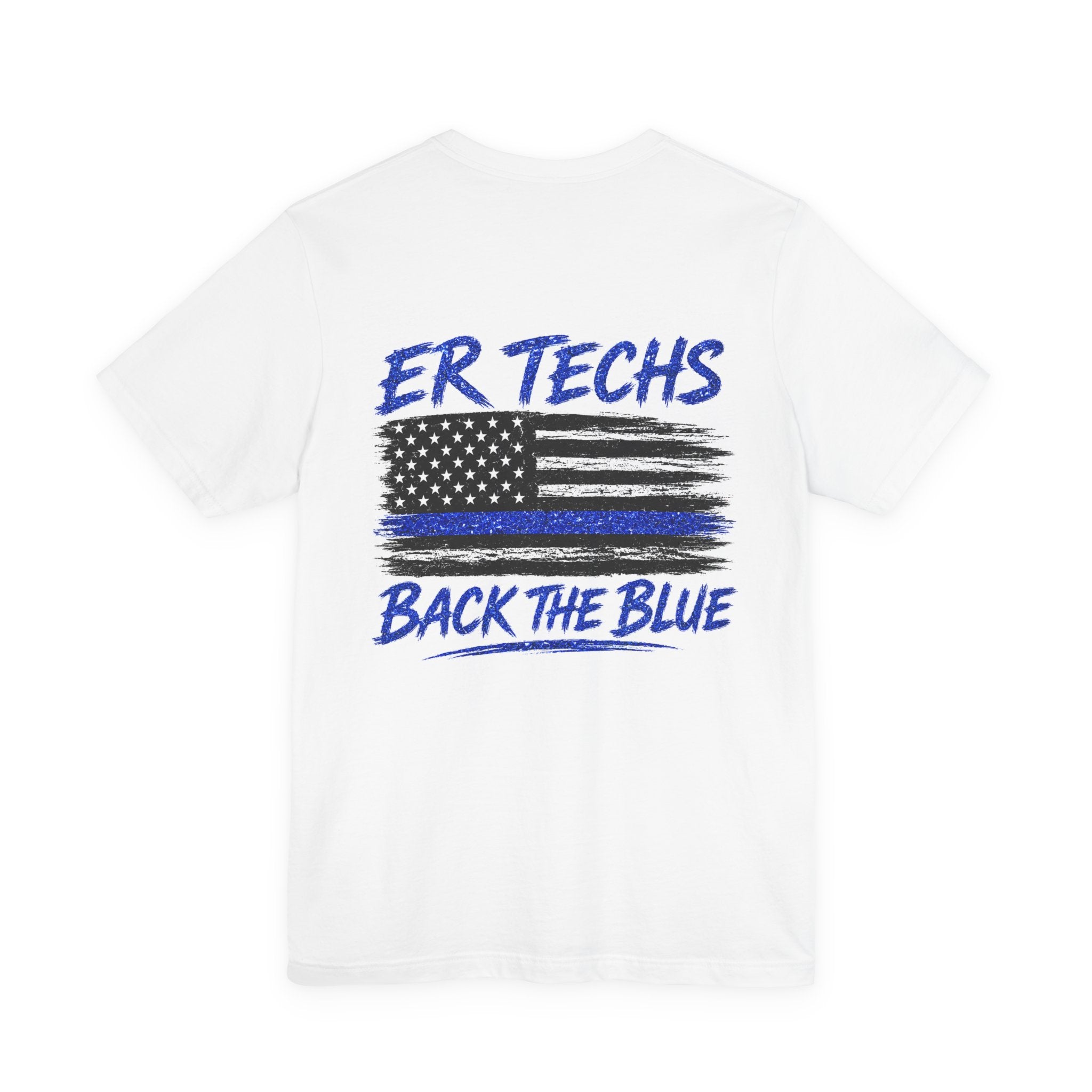 ER Techs 'Back The Blue' T-Shirt — Thin Blue Line American Flag Tee