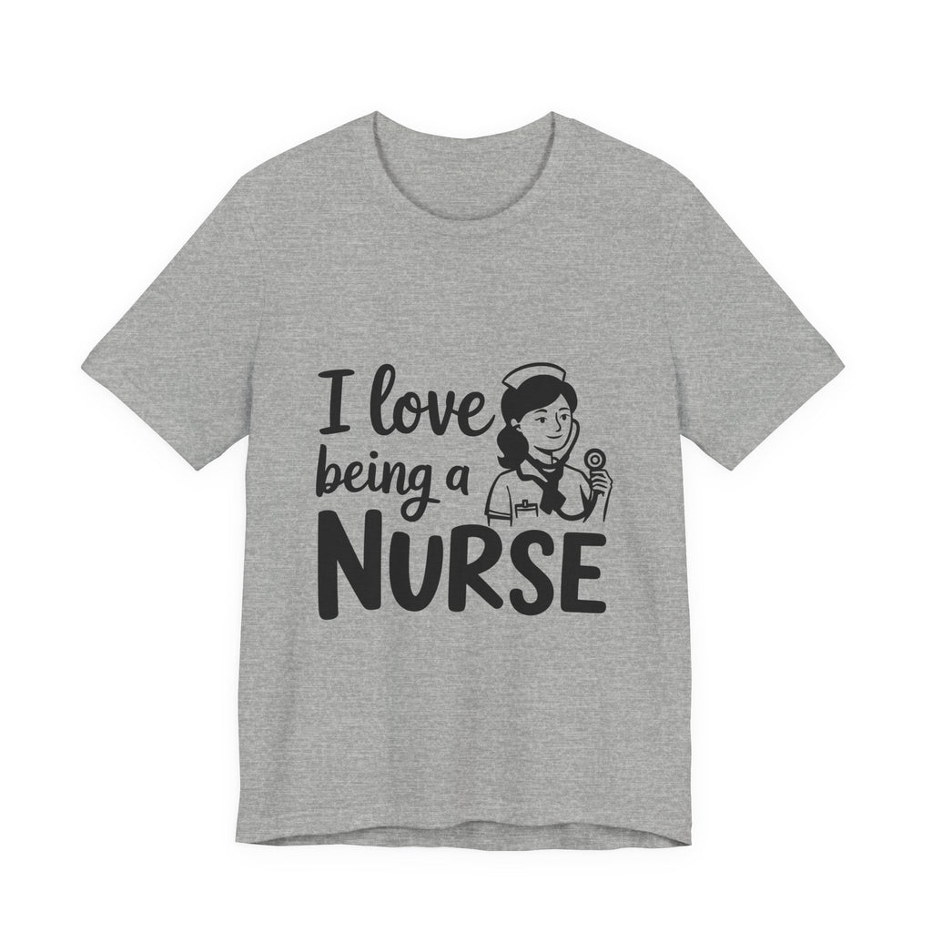 "I Love Being a Nurse" Cute Retro Nurse Graphic Tee