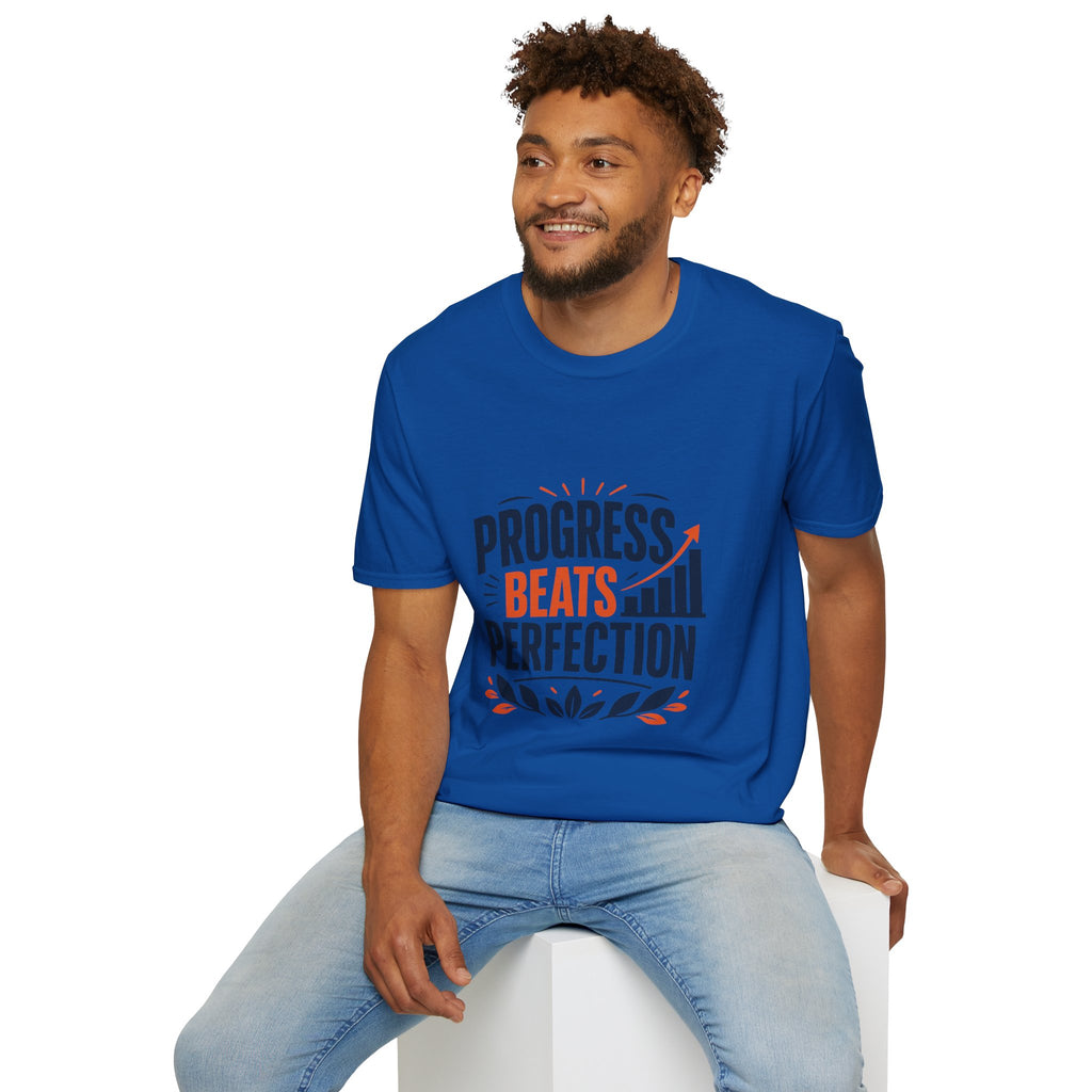 Progress Beats Perfection T-Shirt — Motivational Fitness & Growth Tee