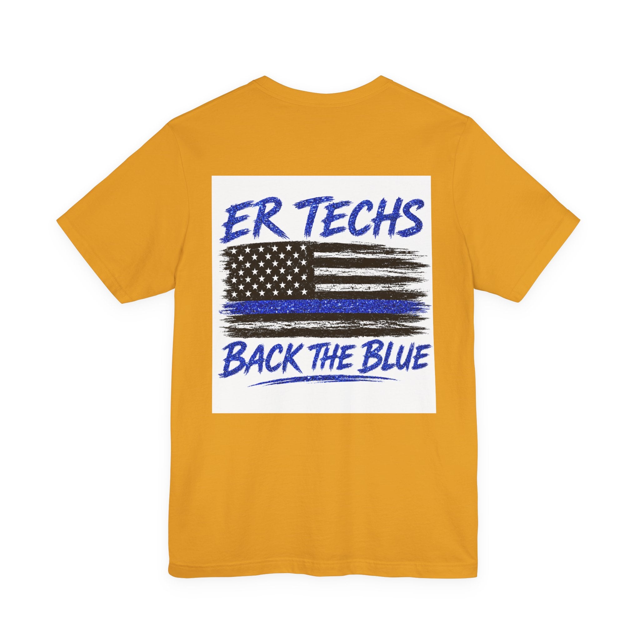 ER Techs 'Back The Blue' T-Shirt — Thin Blue Line American Flag Tee