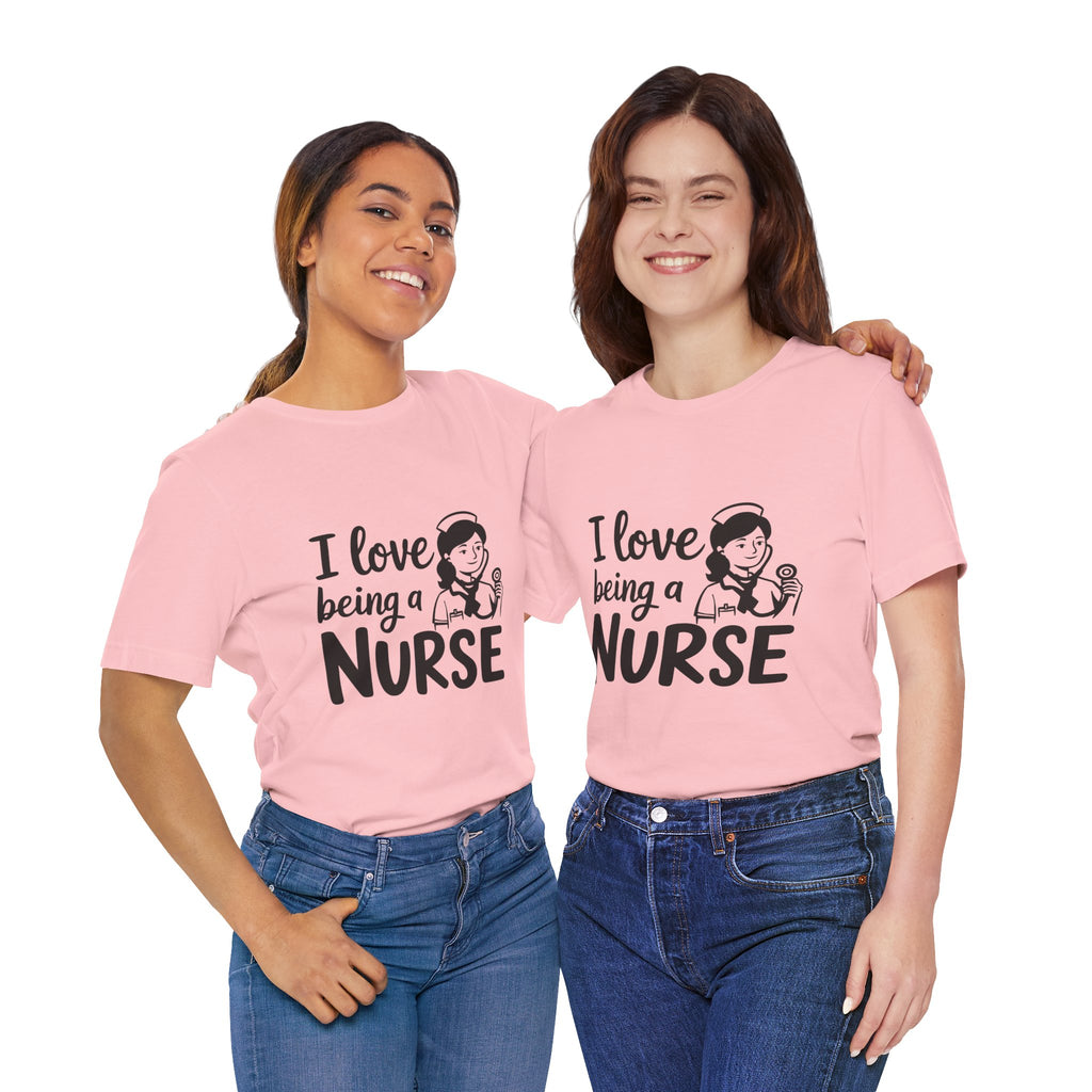 "I Love Being a Nurse" Cute Retro Nurse Graphic Tee
