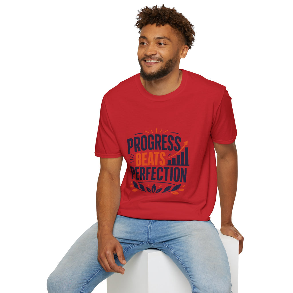 Progress Beats Perfection T-Shirt — Motivational Fitness & Growth Tee