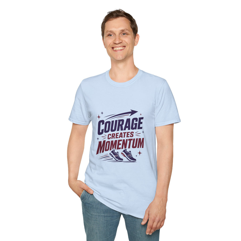 "Courage Creates Momentum" Inspirational Graphic Tee