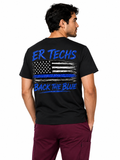 ER Techs 'Back The Blue' T-Shirt — Thin Blue Line American Flag Tee