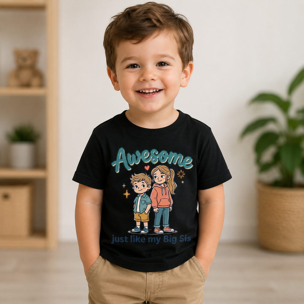 "Awesome Just Like My Big Sis" Cute Sibling Matching Tee