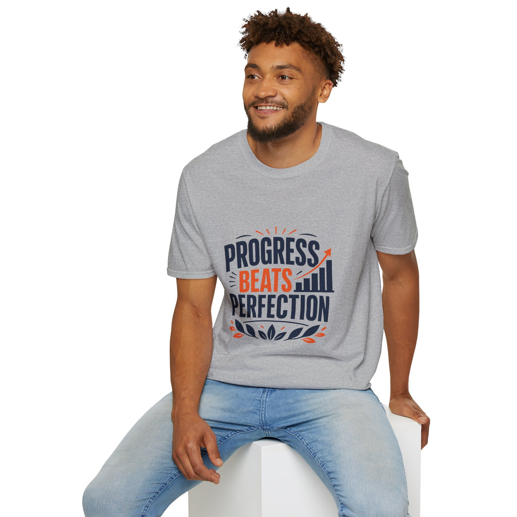 Progress Beats Perfection T-Shirt — Motivational Fitness & Growth Tee