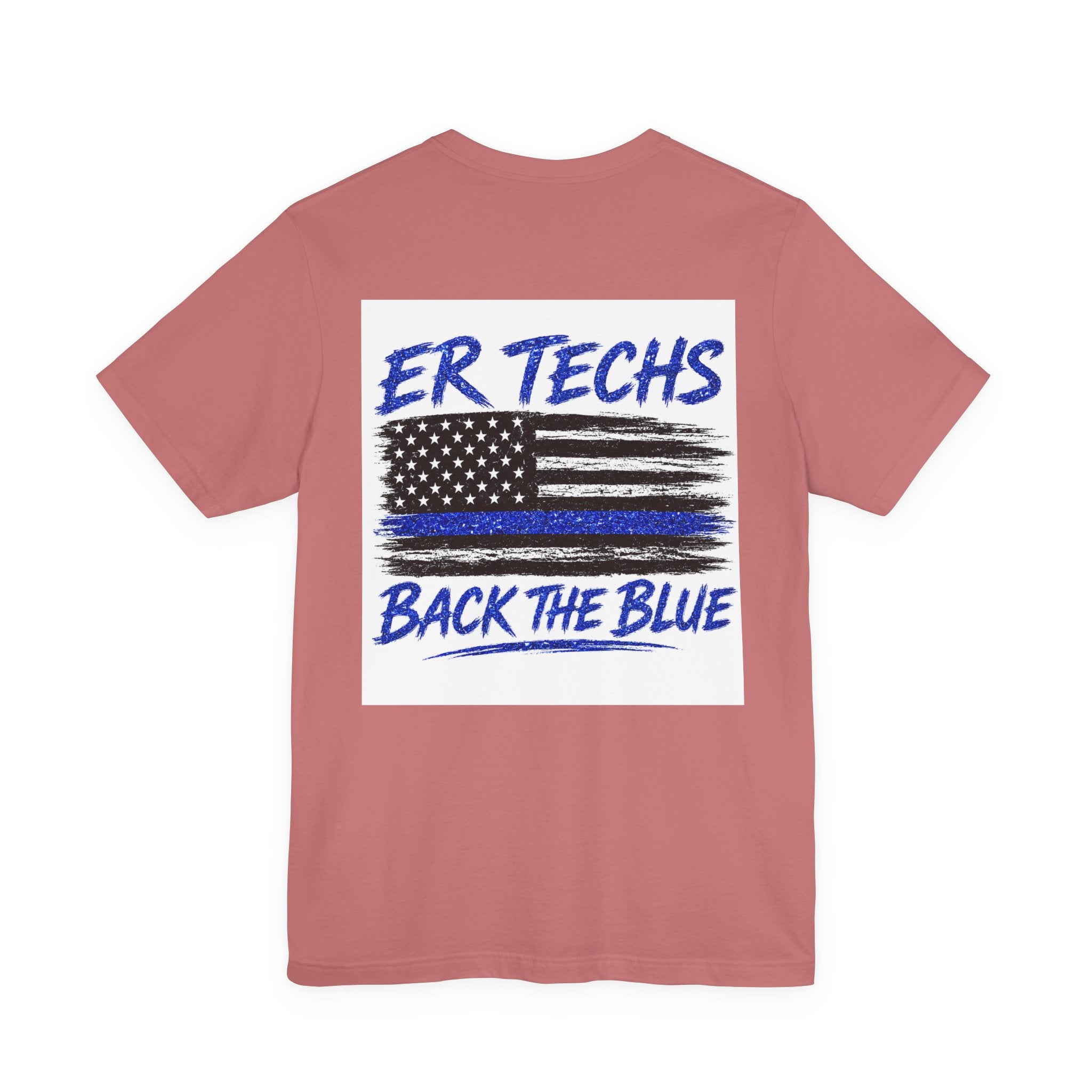 ER Techs 'Back The Blue' T-Shirt — Thin Blue Line American Flag Tee