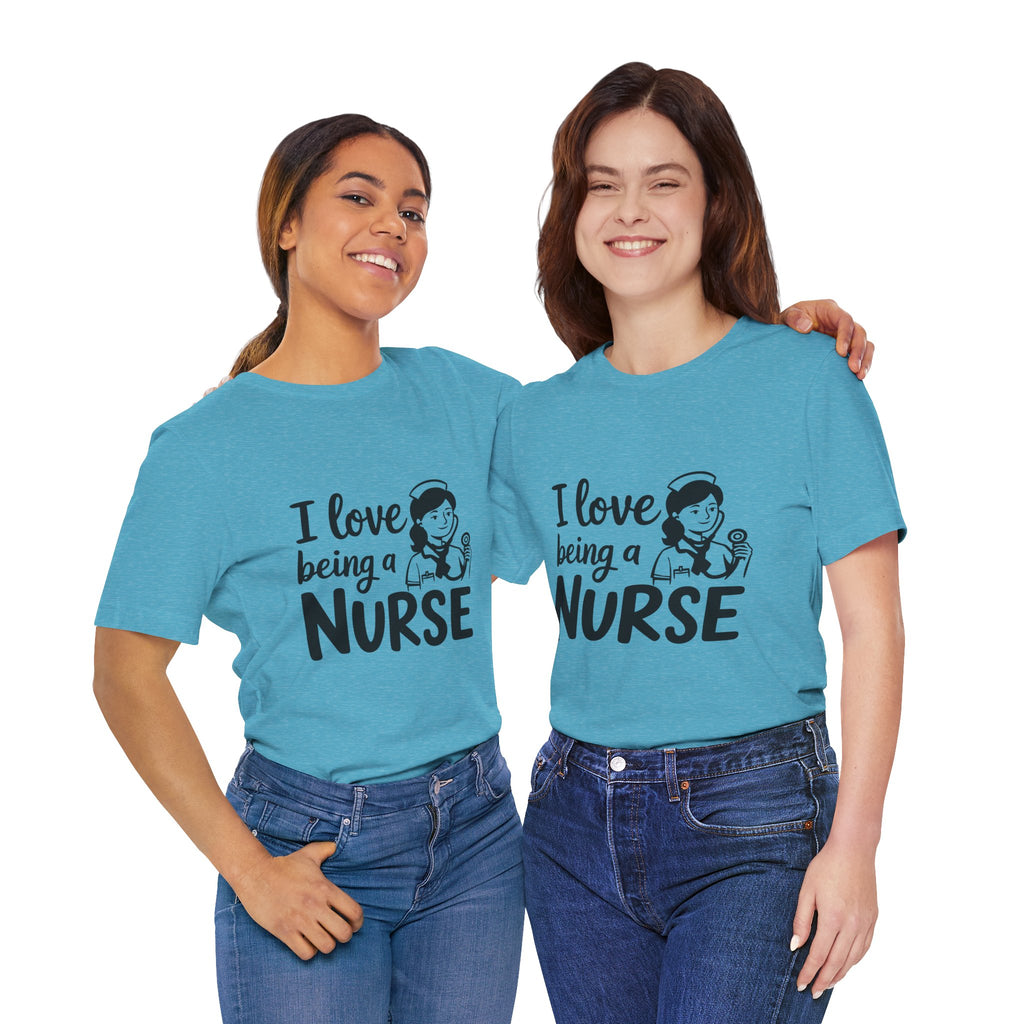 "I Love Being a Nurse" Cute Retro Nurse Graphic Tee