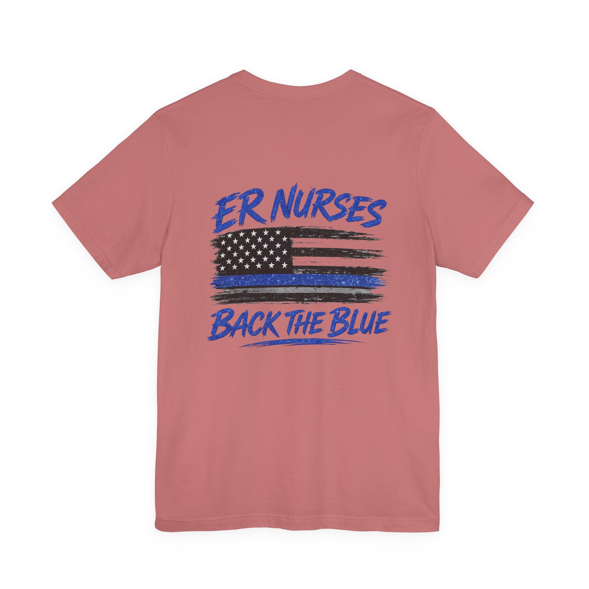 ER Nurses Back The Blue T-Shirt — Support Law Enforcement Flag Tee
