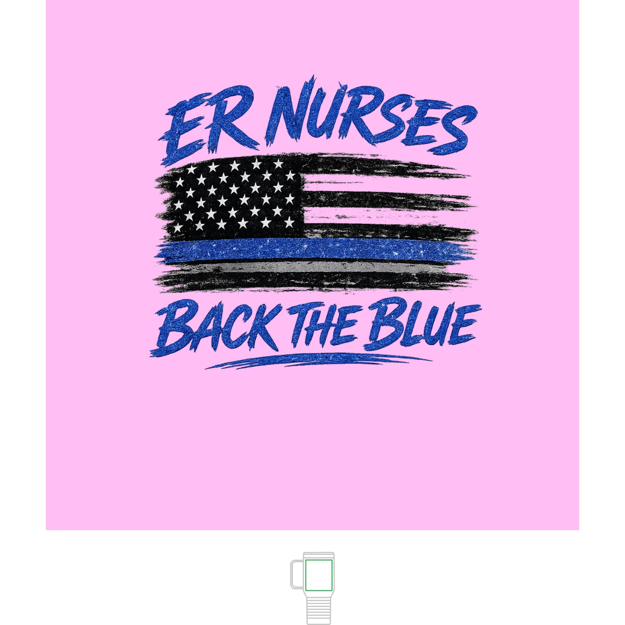 Travel Mug — "ER Nurses Back The Blue" 20oz Insulated Tumbler