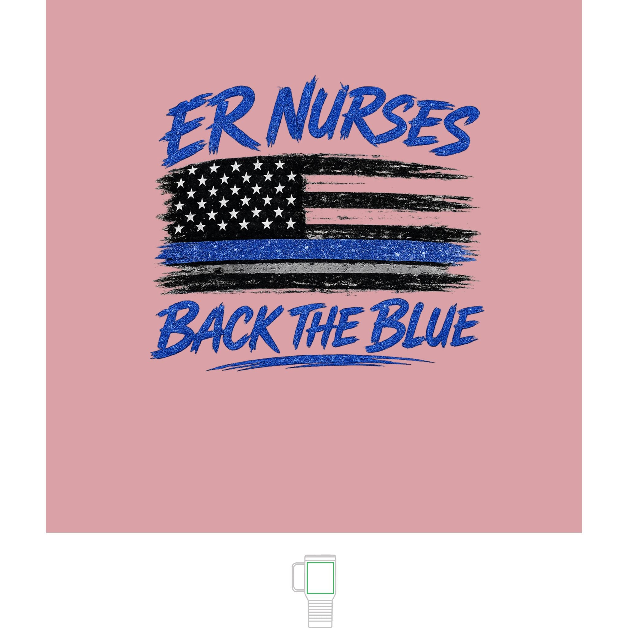 Travel Mug — "ER Nurses Back The Blue" 20oz Insulated Tumbler