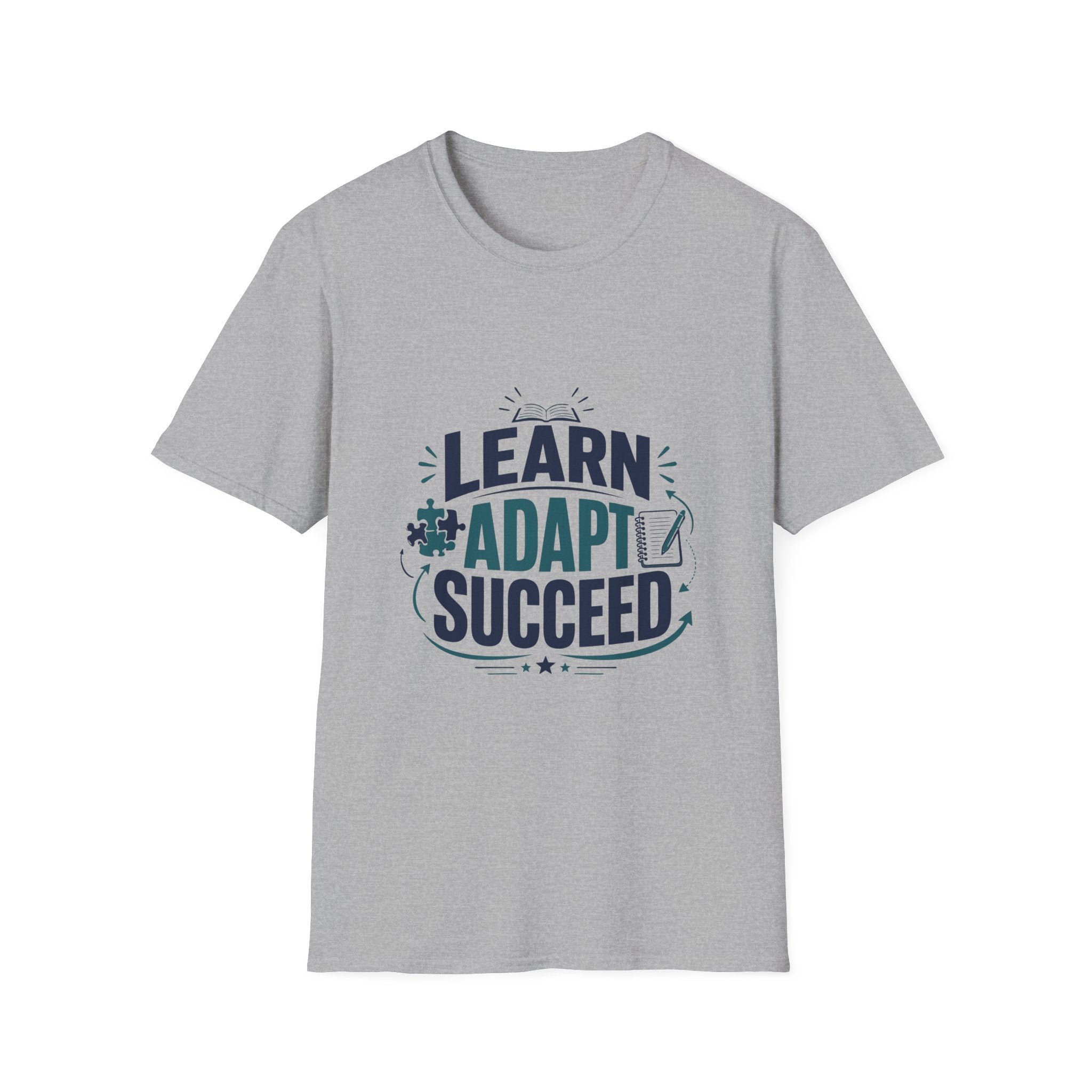 Learn Adapt Succeed T-Shirt — Motivational Education Graphic Tee