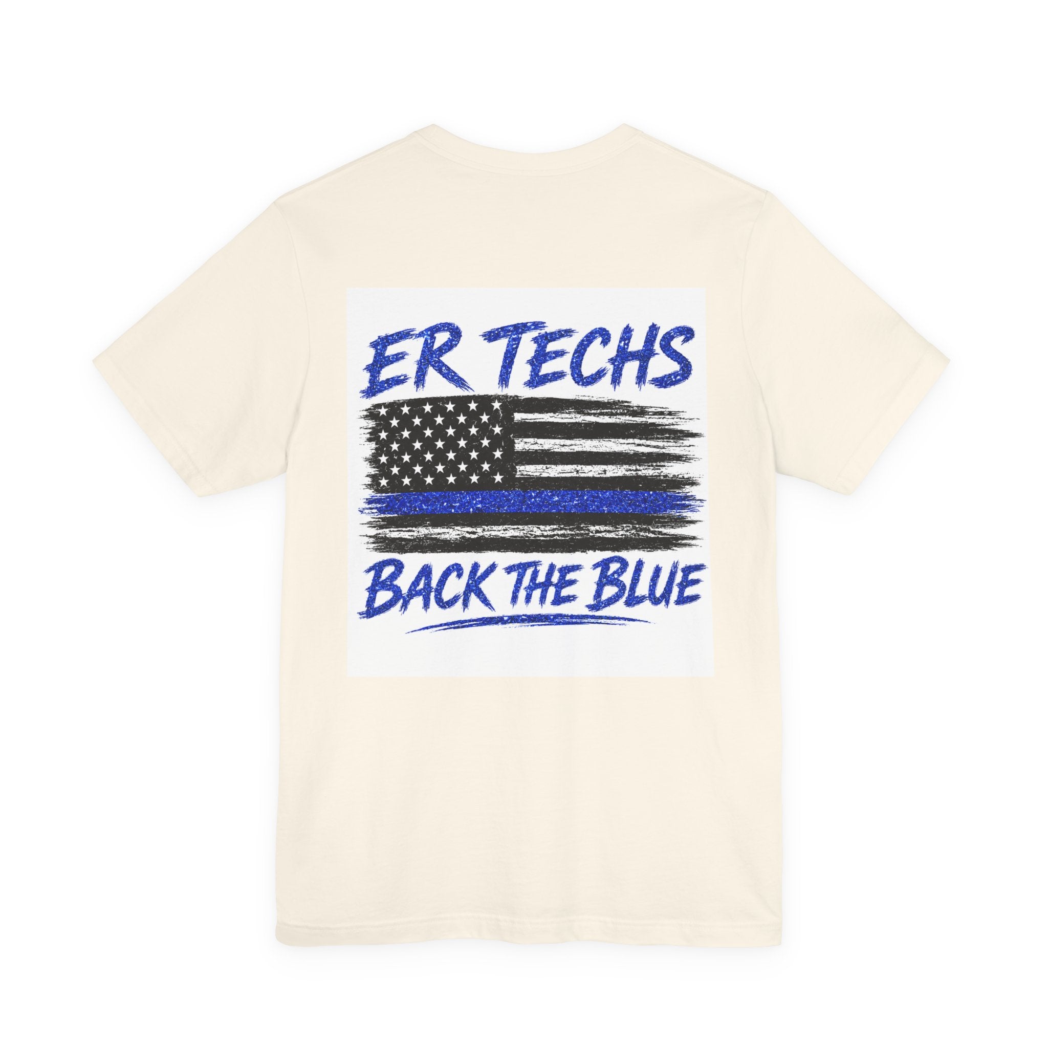 ER Techs 'Back The Blue' T-Shirt — Thin Blue Line American Flag Tee