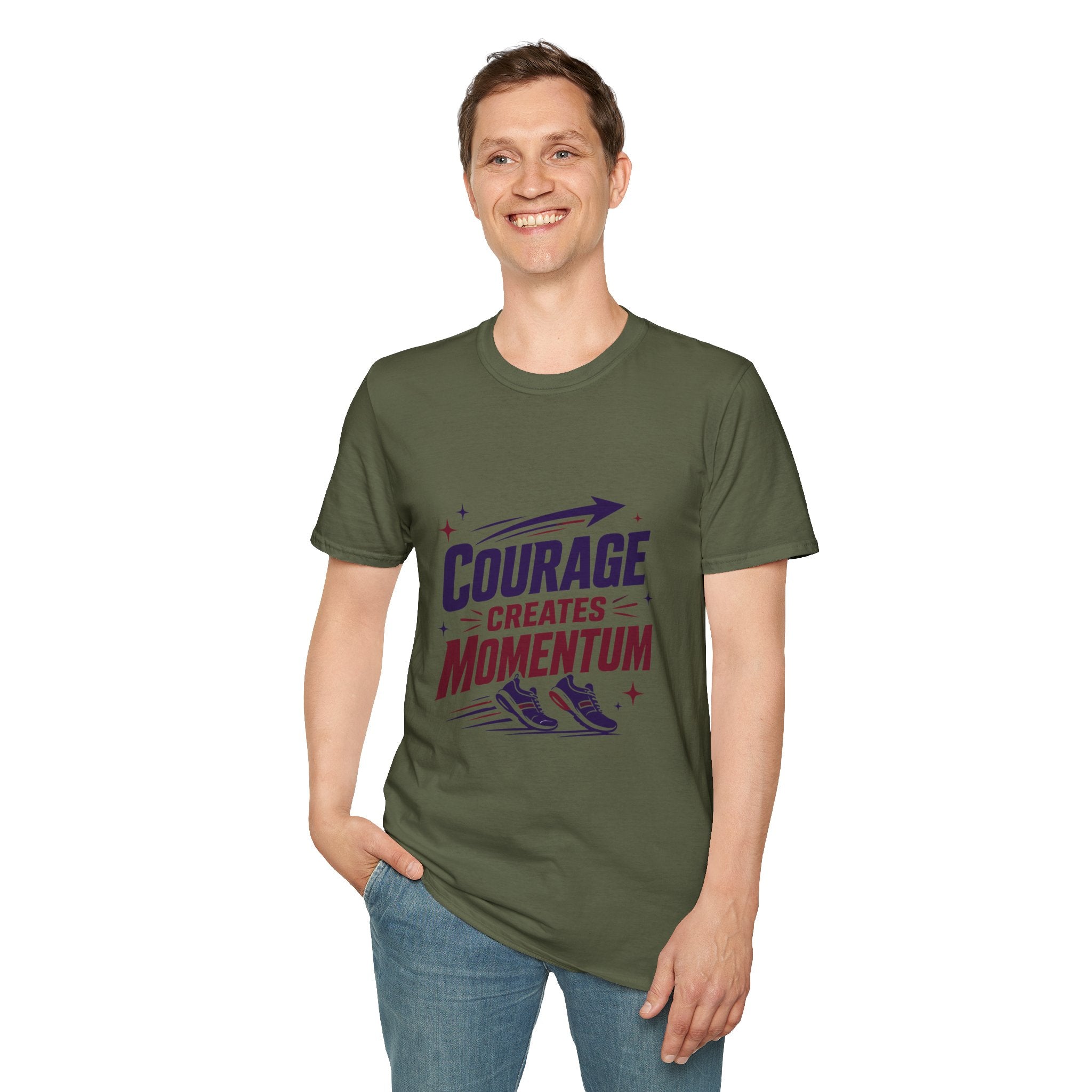 "Courage Creates Momentum" Inspirational Graphic Tee