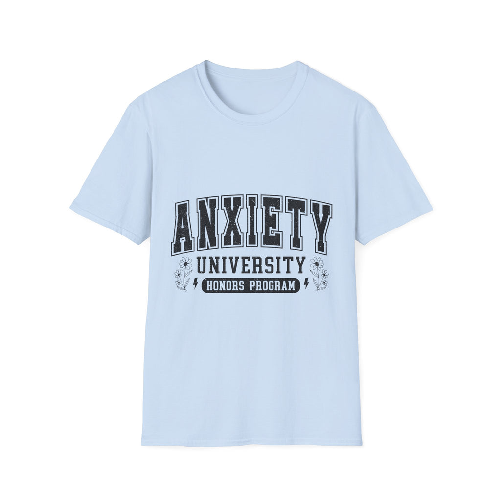 Anxiety University T-Shirt – Collegiate Humor Tee