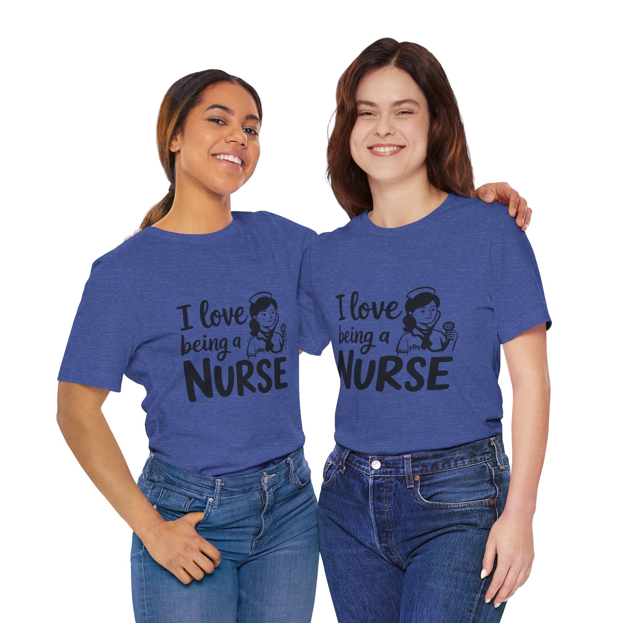 "I Love Being a Nurse" Cute Retro Nurse Graphic Tee