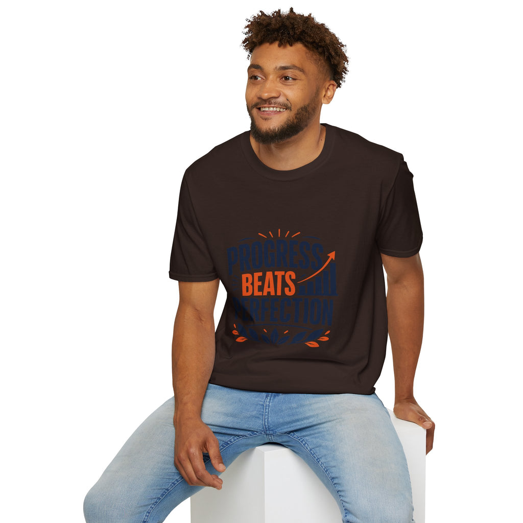 Progress Beats Perfection T-Shirt — Motivational Fitness & Growth Tee