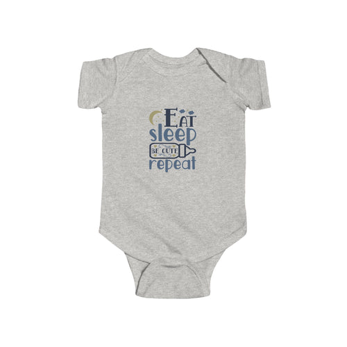 Baby Bodysuit – "Eat Sleep Repeat" Newborn Onesie (Neutral Nighttime Design)