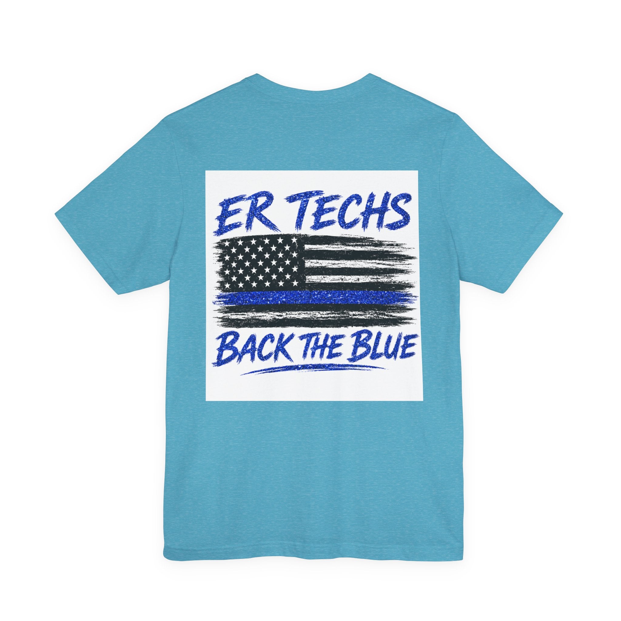 ER Techs 'Back The Blue' T-Shirt — Thin Blue Line American Flag Tee