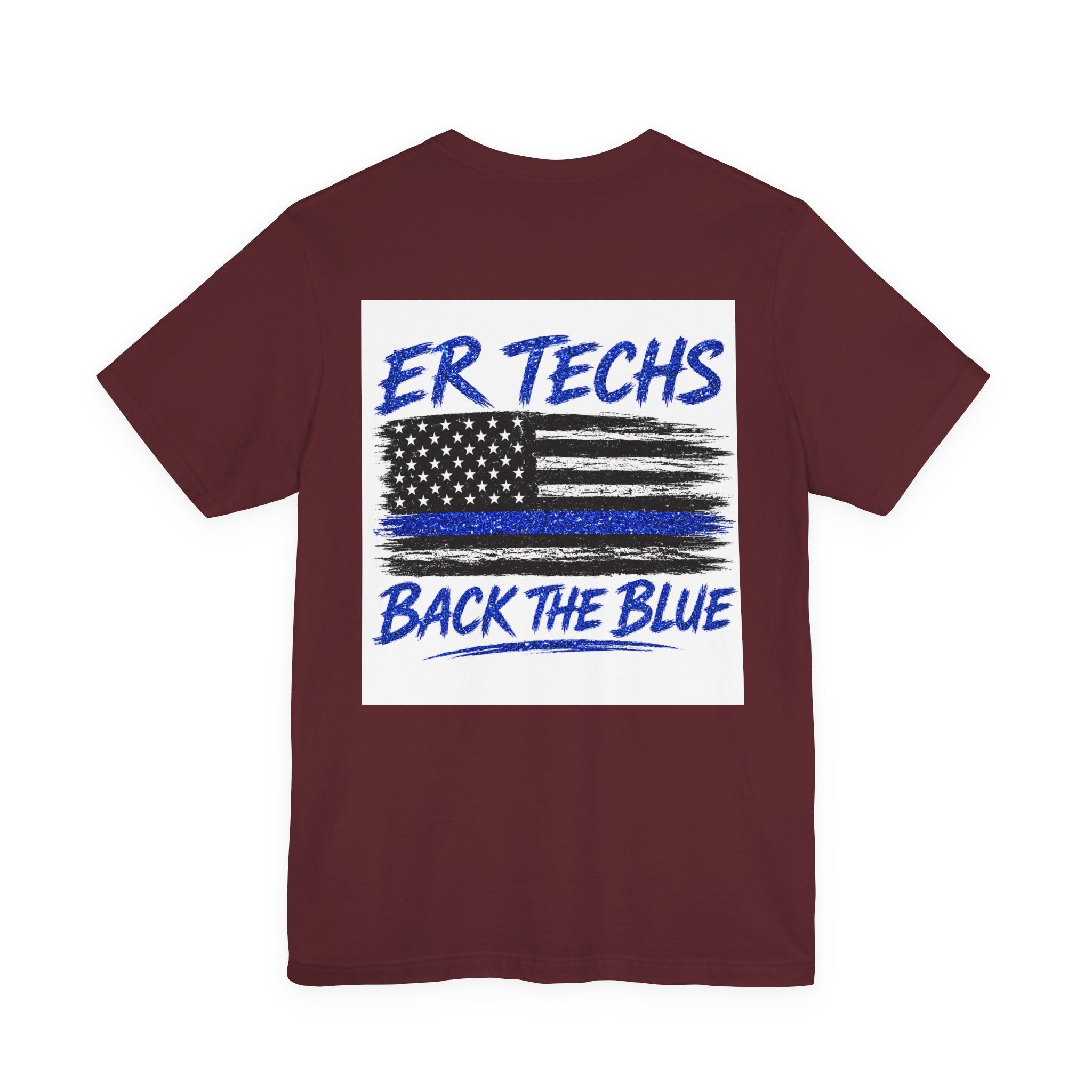 ER Techs 'Back The Blue' T-Shirt — Thin Blue Line American Flag Tee