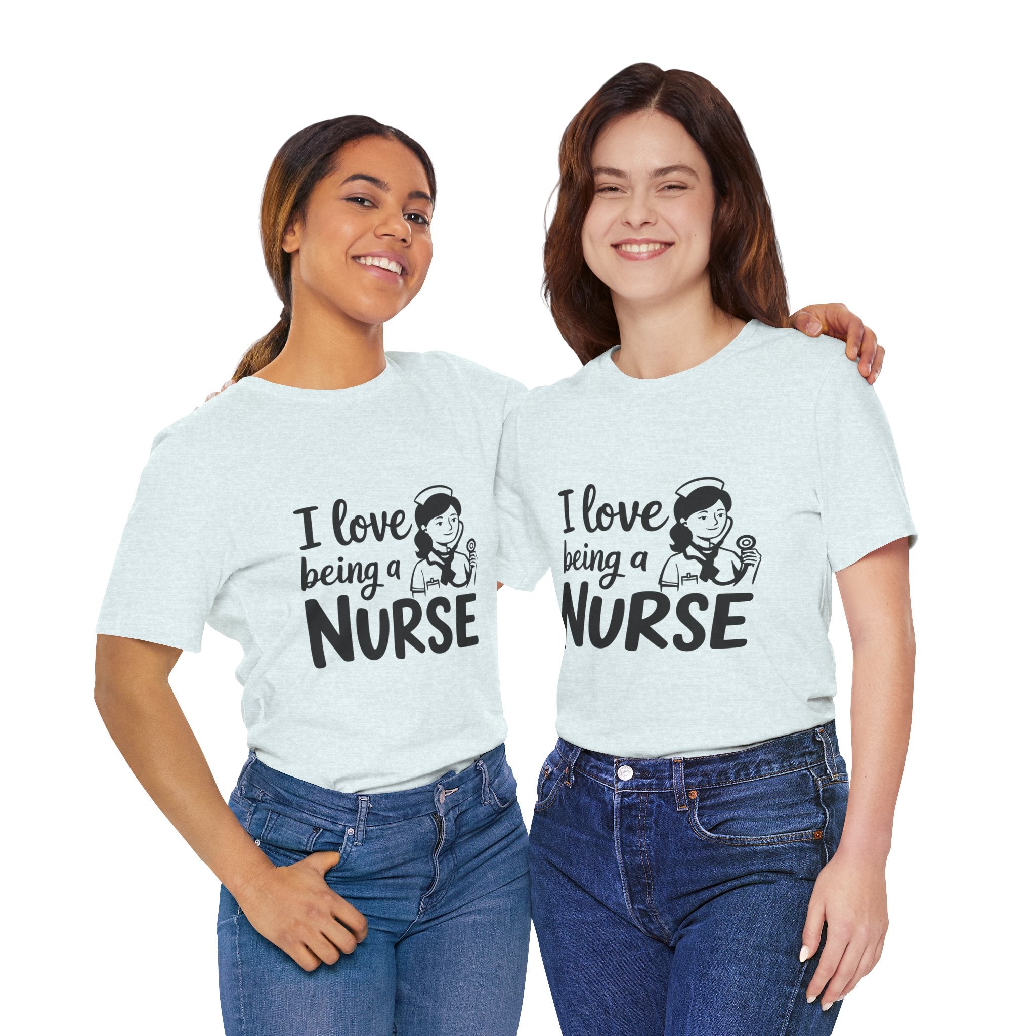 "I Love Being a Nurse" Cute Retro Nurse Graphic Tee