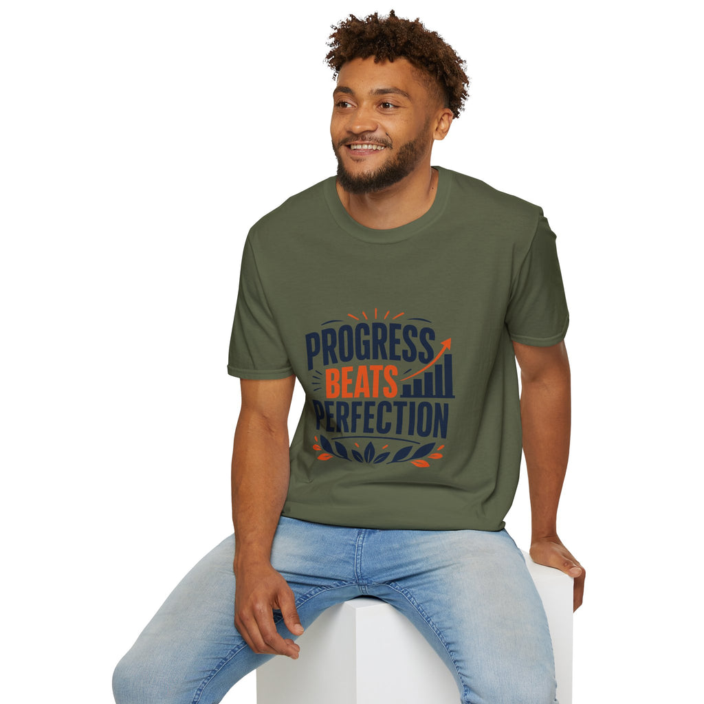 Progress Beats Perfection T-Shirt — Motivational Fitness & Growth Tee