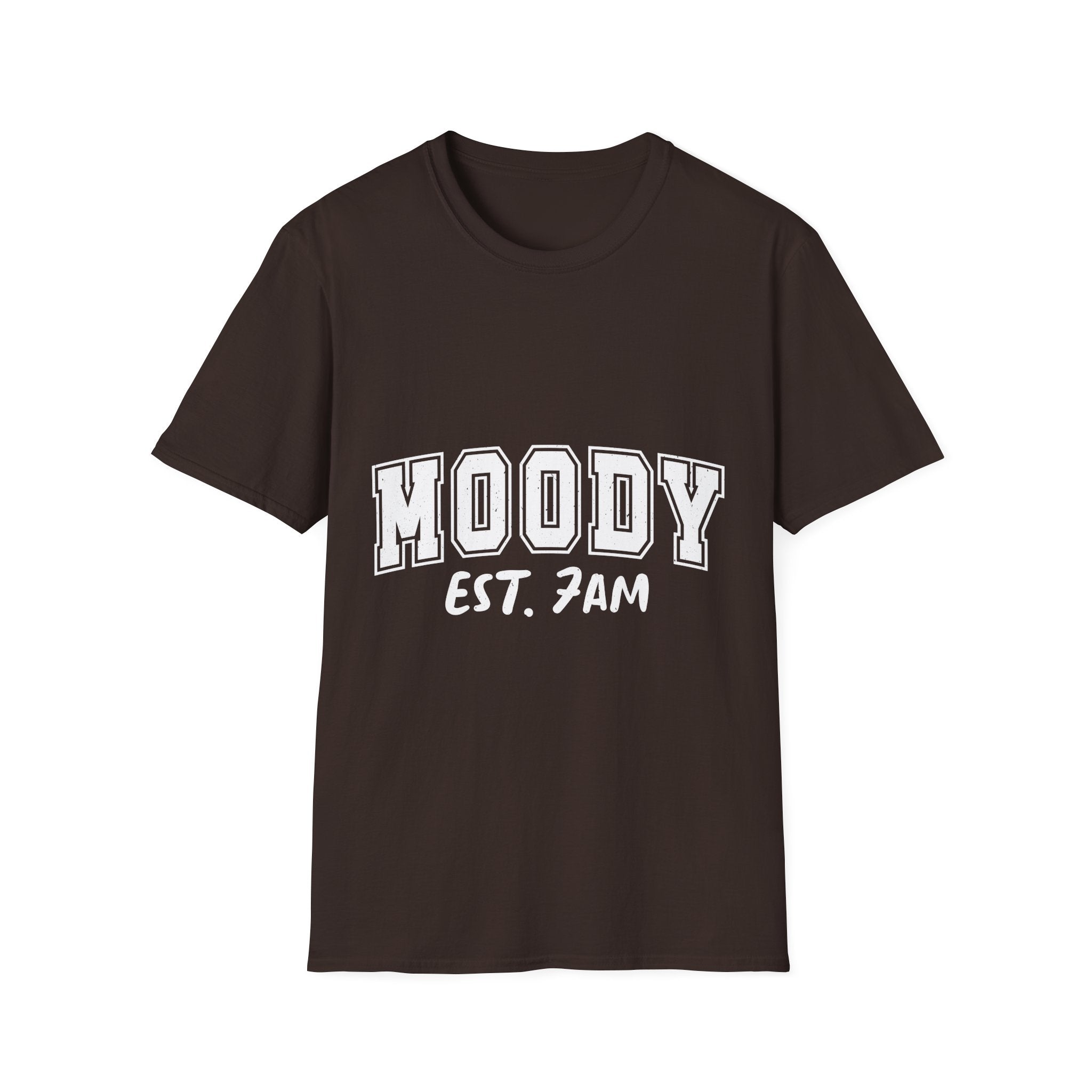 "Moody Est. 7AM" Casual Retro Tee