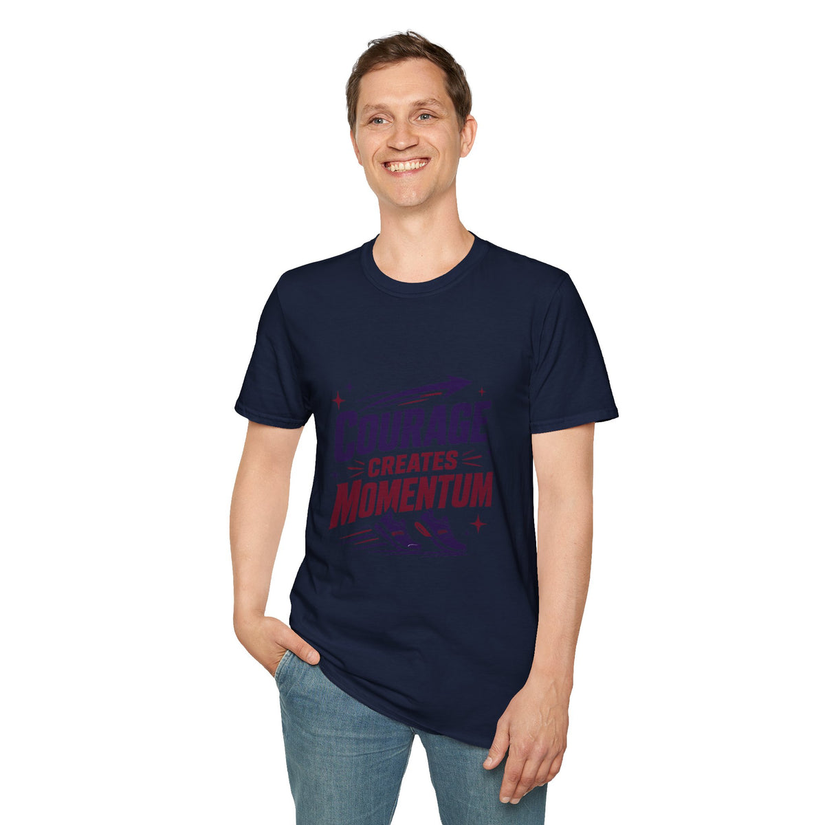 "Courage Creates Momentum" Inspirational Graphic Tee