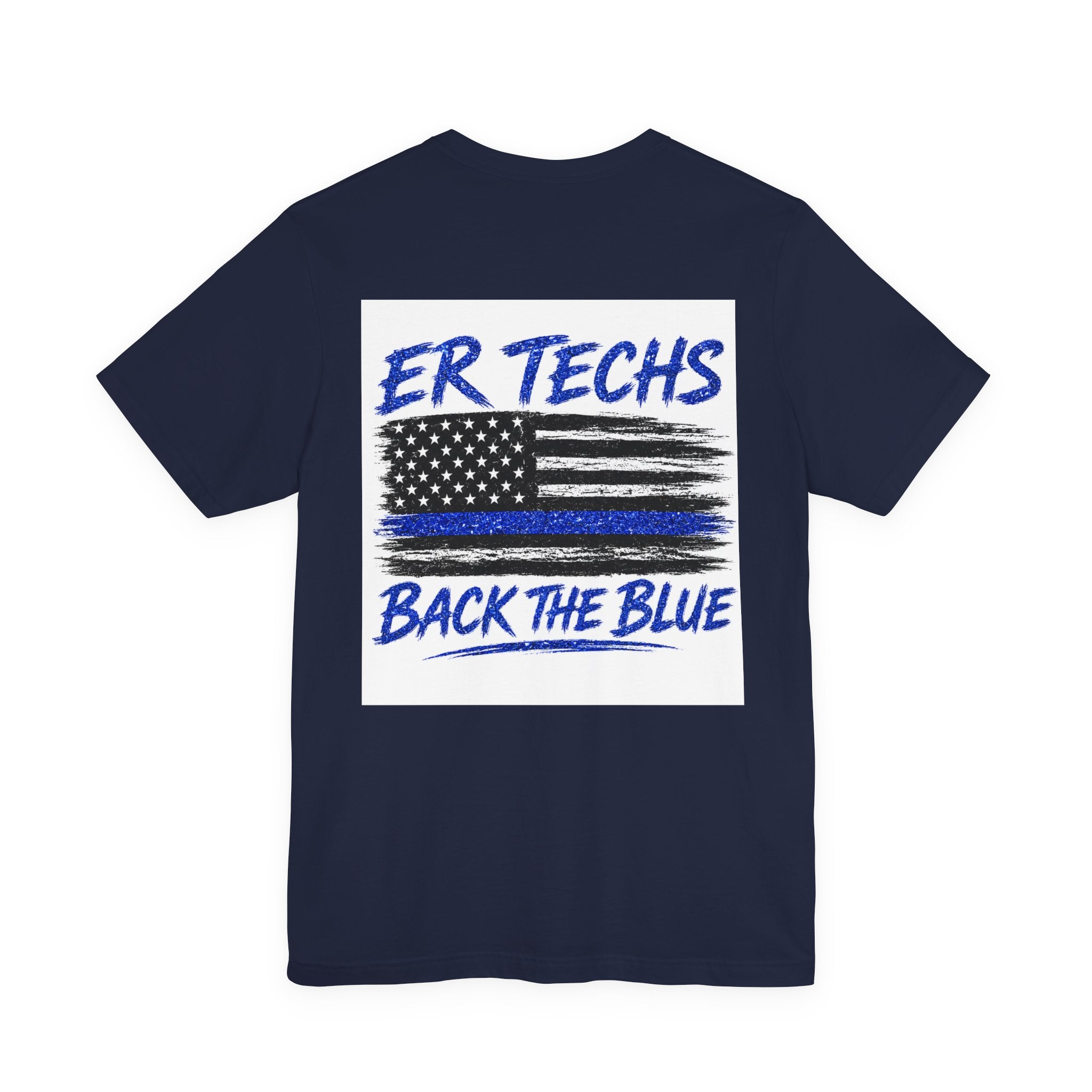 ER Techs 'Back The Blue' T-Shirt — Thin Blue Line American Flag Tee