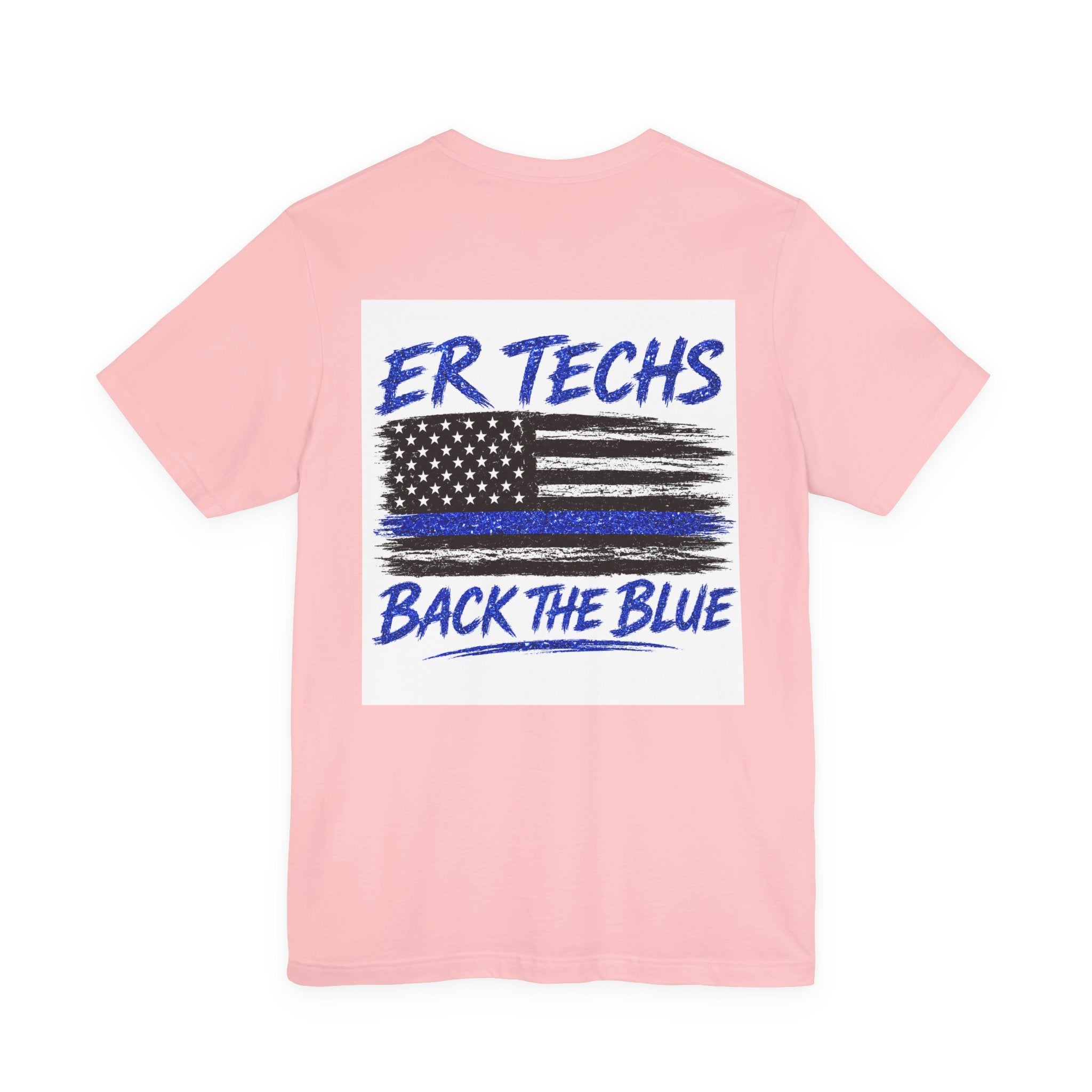 ER Techs 'Back The Blue' T-Shirt — Thin Blue Line American Flag Tee
