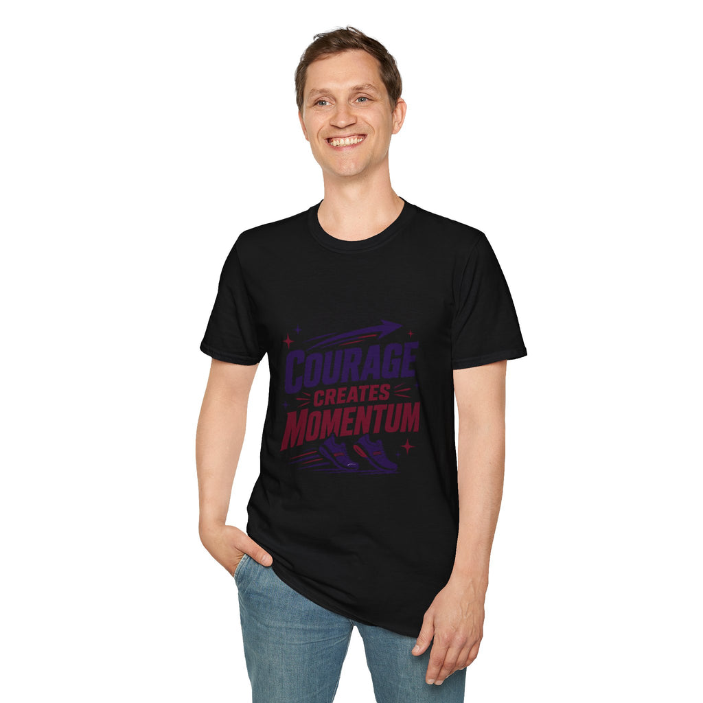 "Courage Creates Momentum" Inspirational Graphic Tee