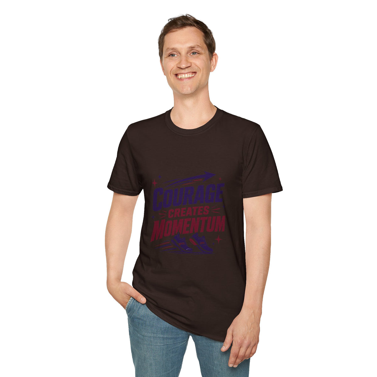 "Courage Creates Momentum" Inspirational Graphic Tee